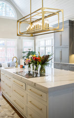 Easton 13 Light Linear Chandelier Rubbed Brass
