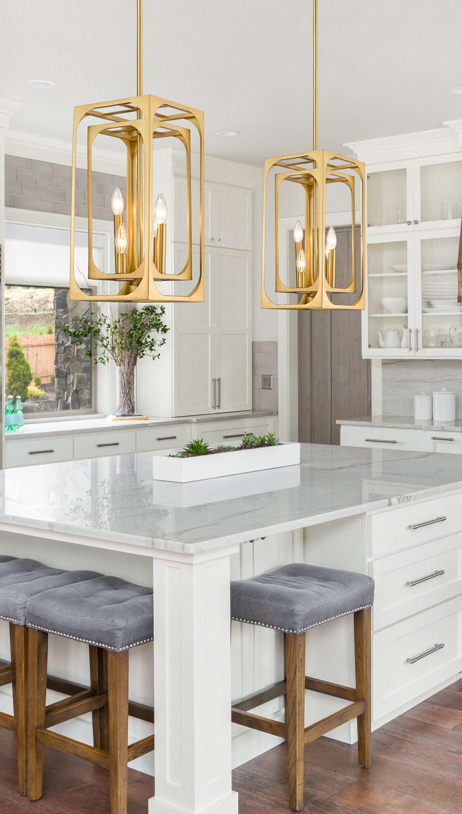 Easton 4 Light Chandelier Rubbed Brass