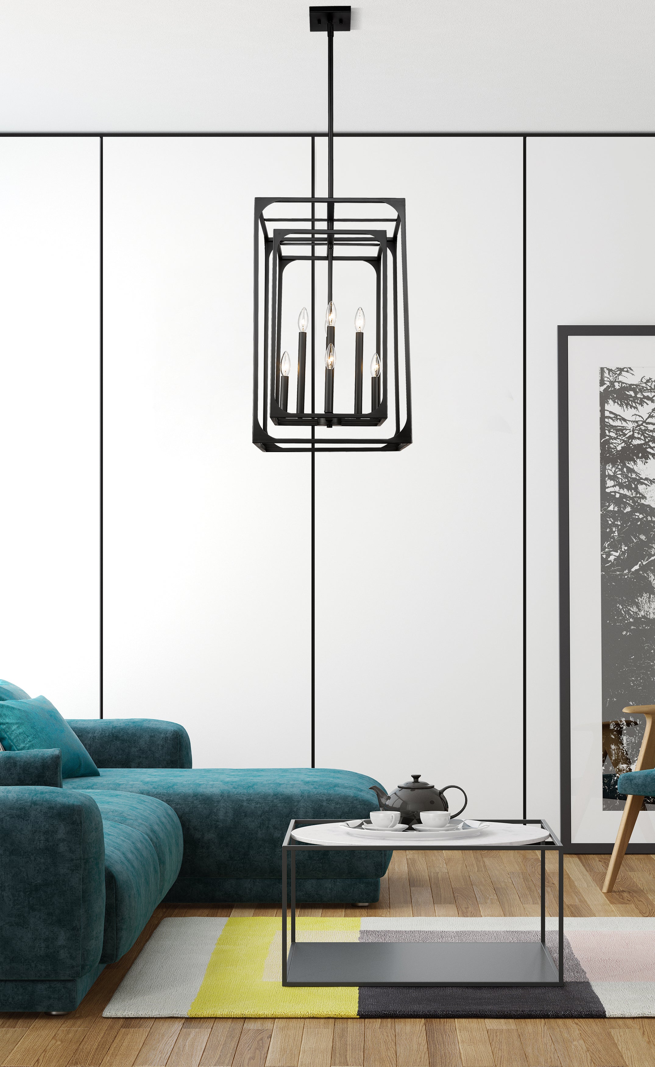 Easton 8 Light Chandelier Matte Black