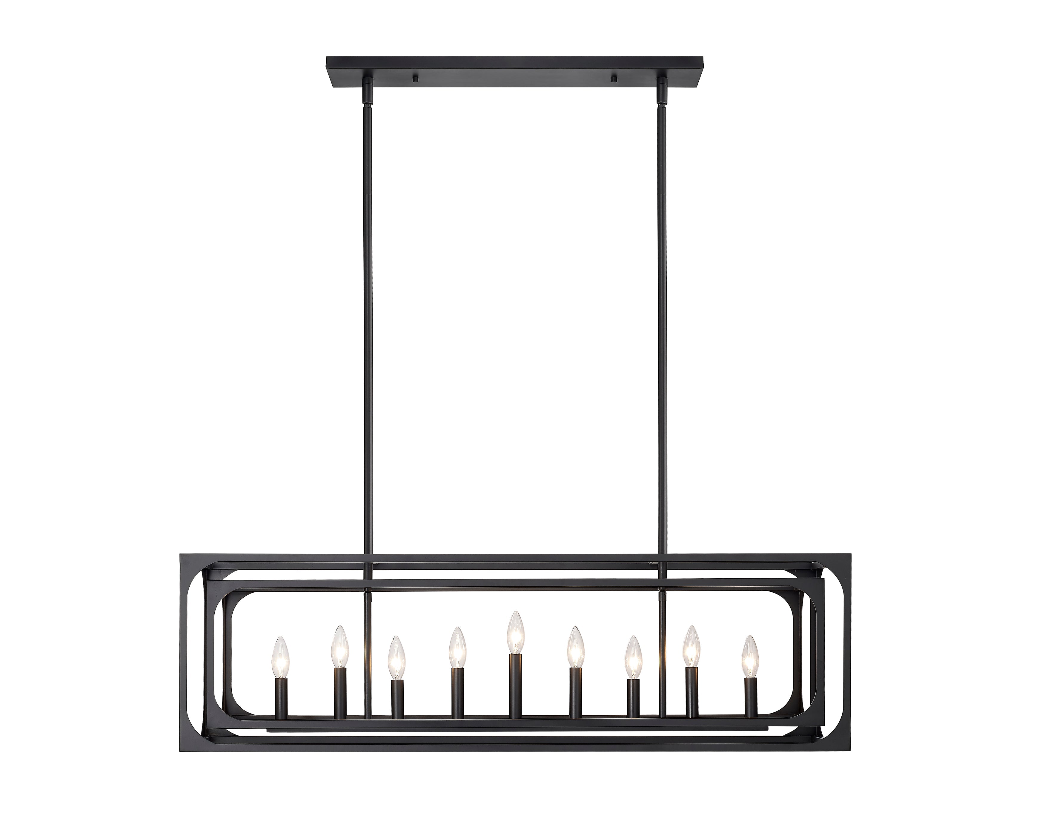 Easton 9 Light Linear Chandelier Matte Black