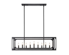 Easton 9 Light Linear Chandelier Matte Black