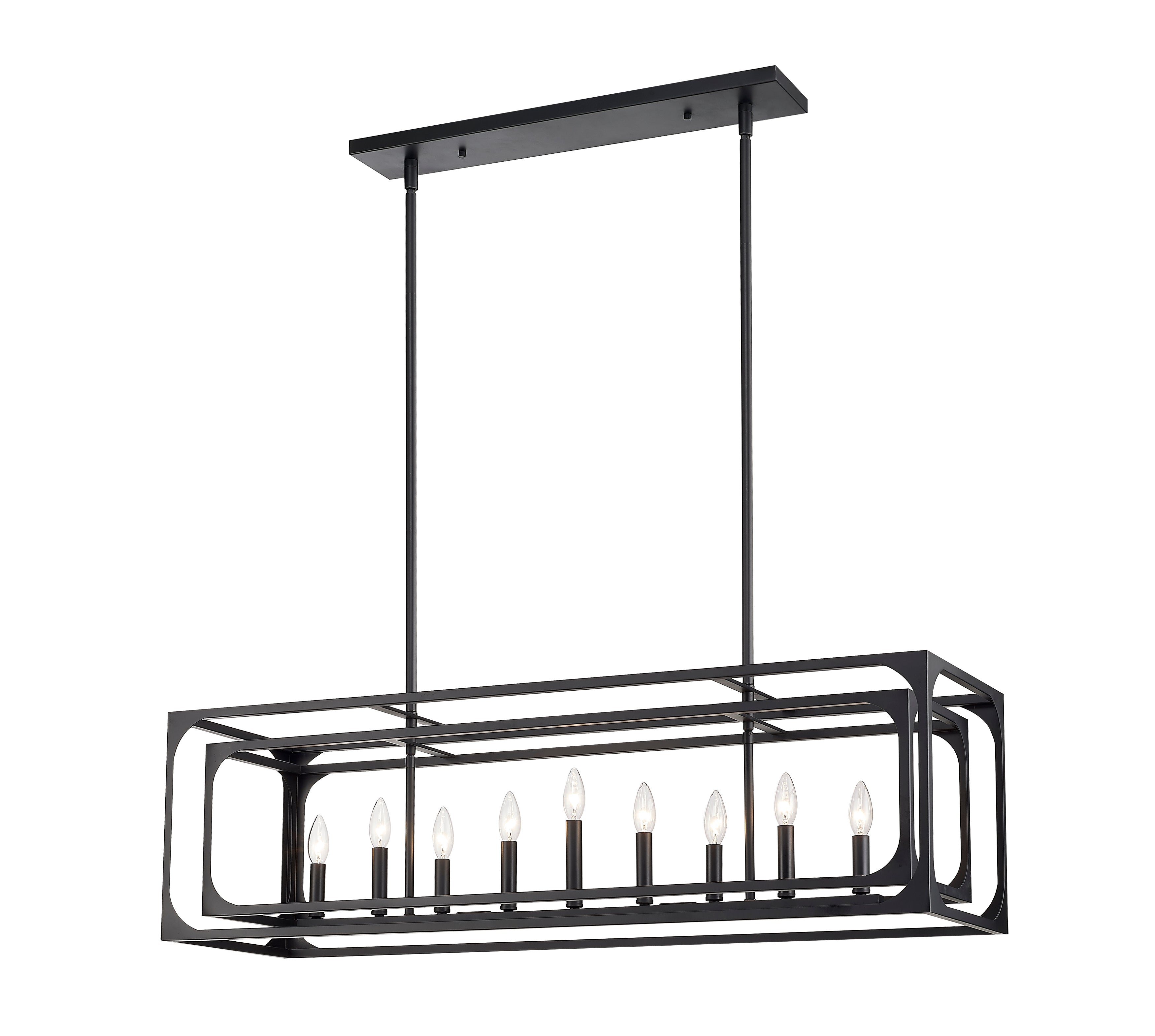 Easton 9 Light Linear Chandelier Matte Black