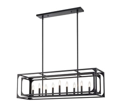 Easton 9 Light Linear Chandelier Matte Black