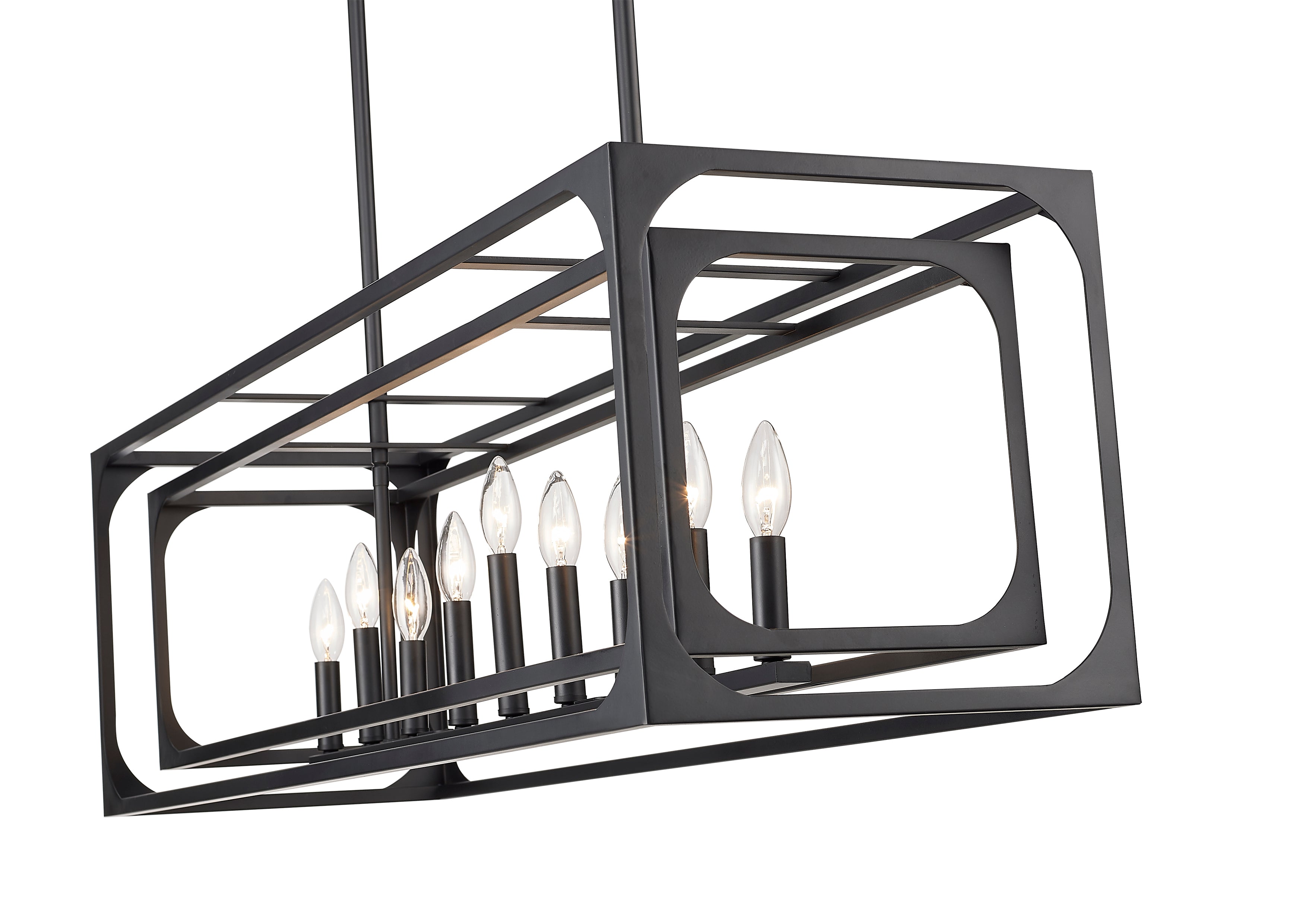 Easton 9 Light Linear Chandelier Matte Black