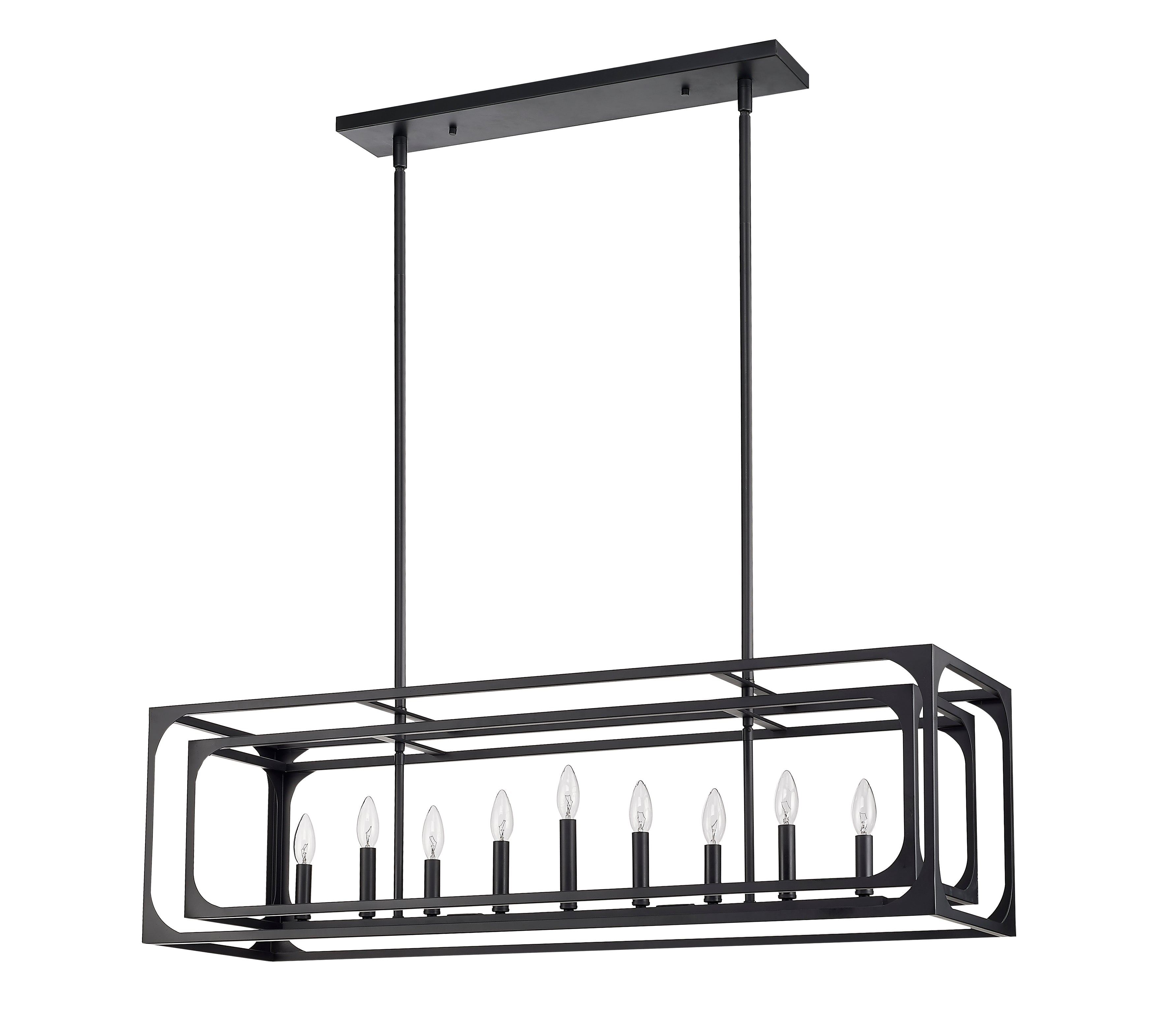 Easton 9 Light Linear Chandelier Matte Black