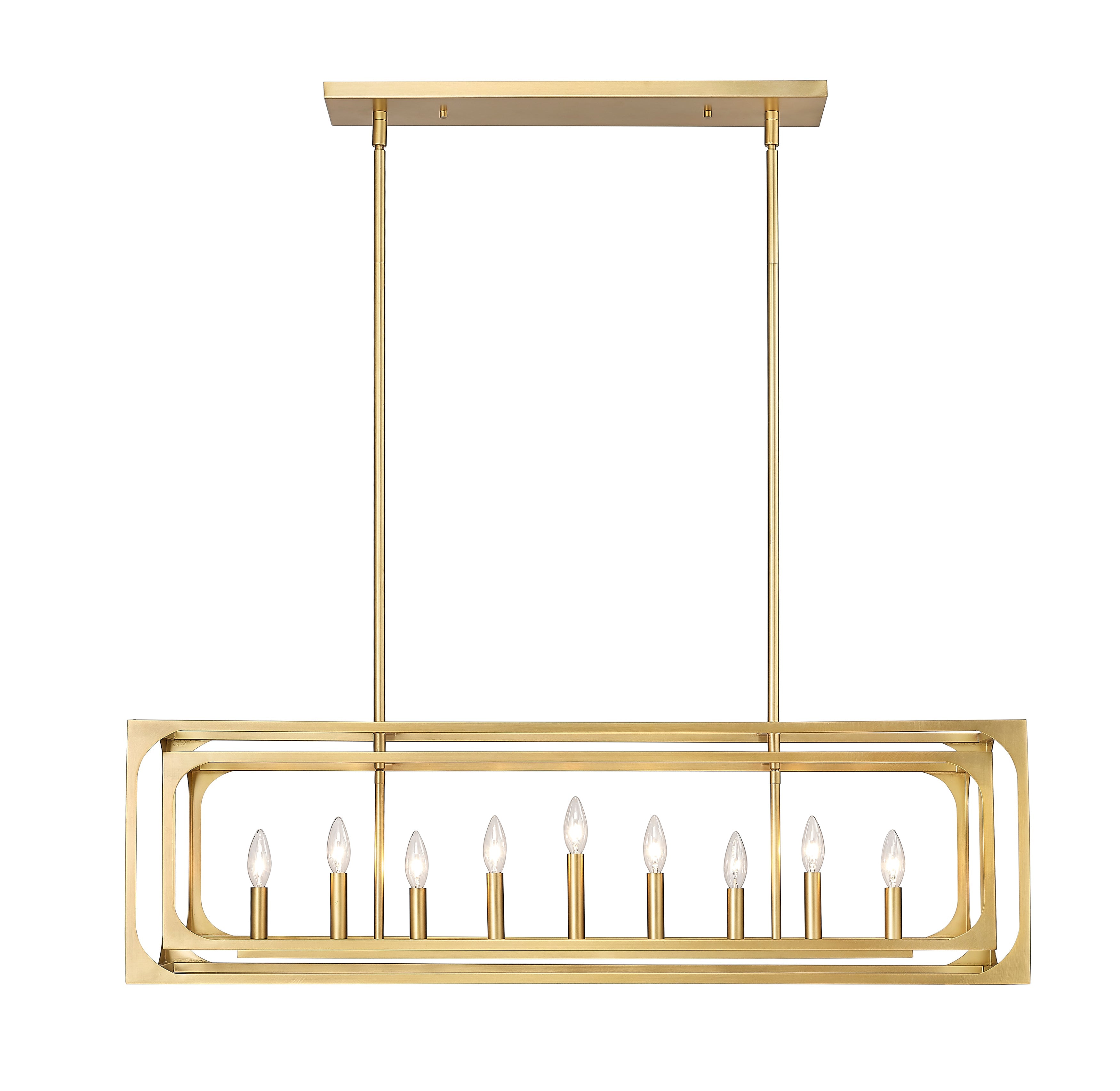 Easton 9 Light Linear Chandelier Rubbed Brass
