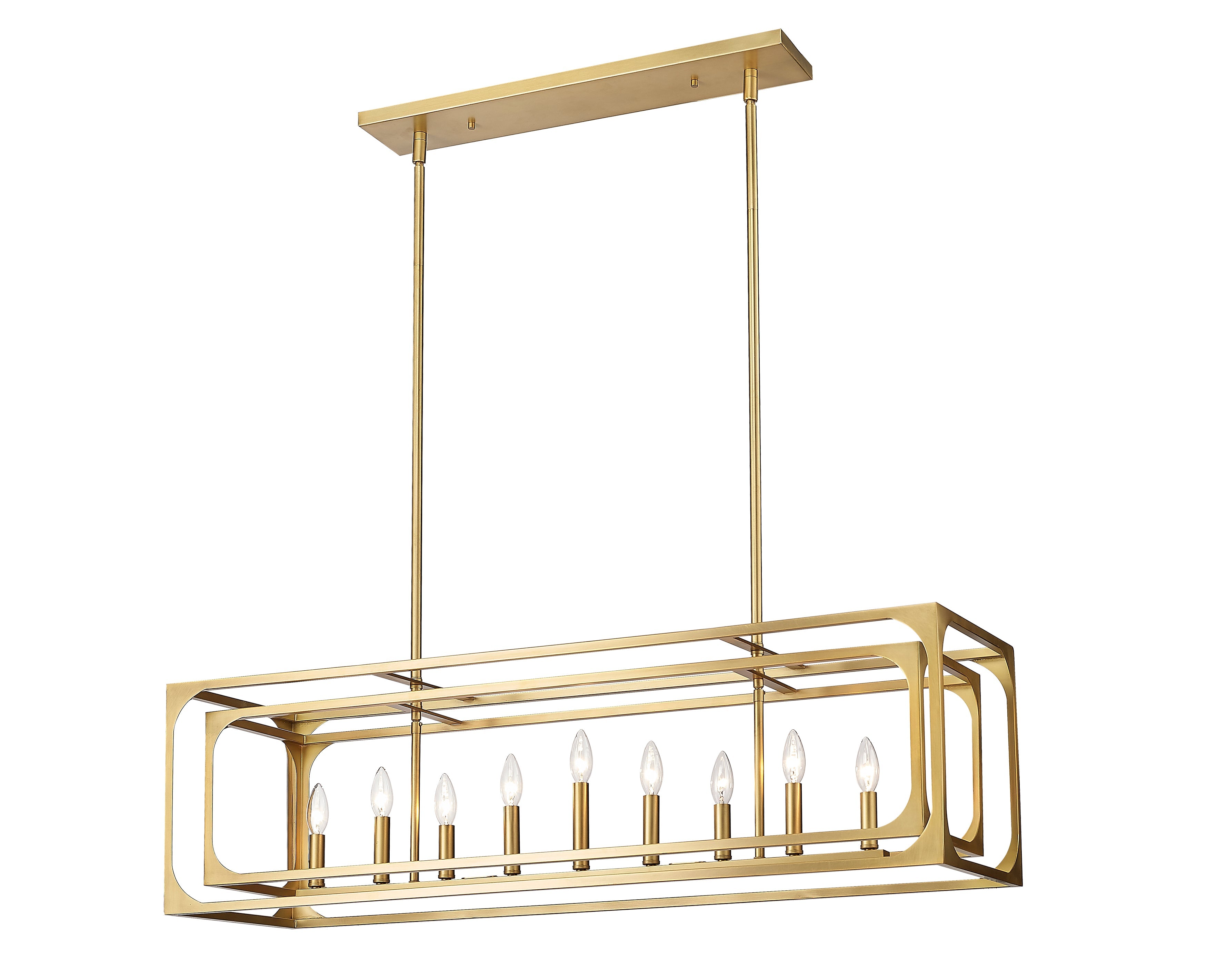 Easton 9 Light Linear Chandelier Rubbed Brass