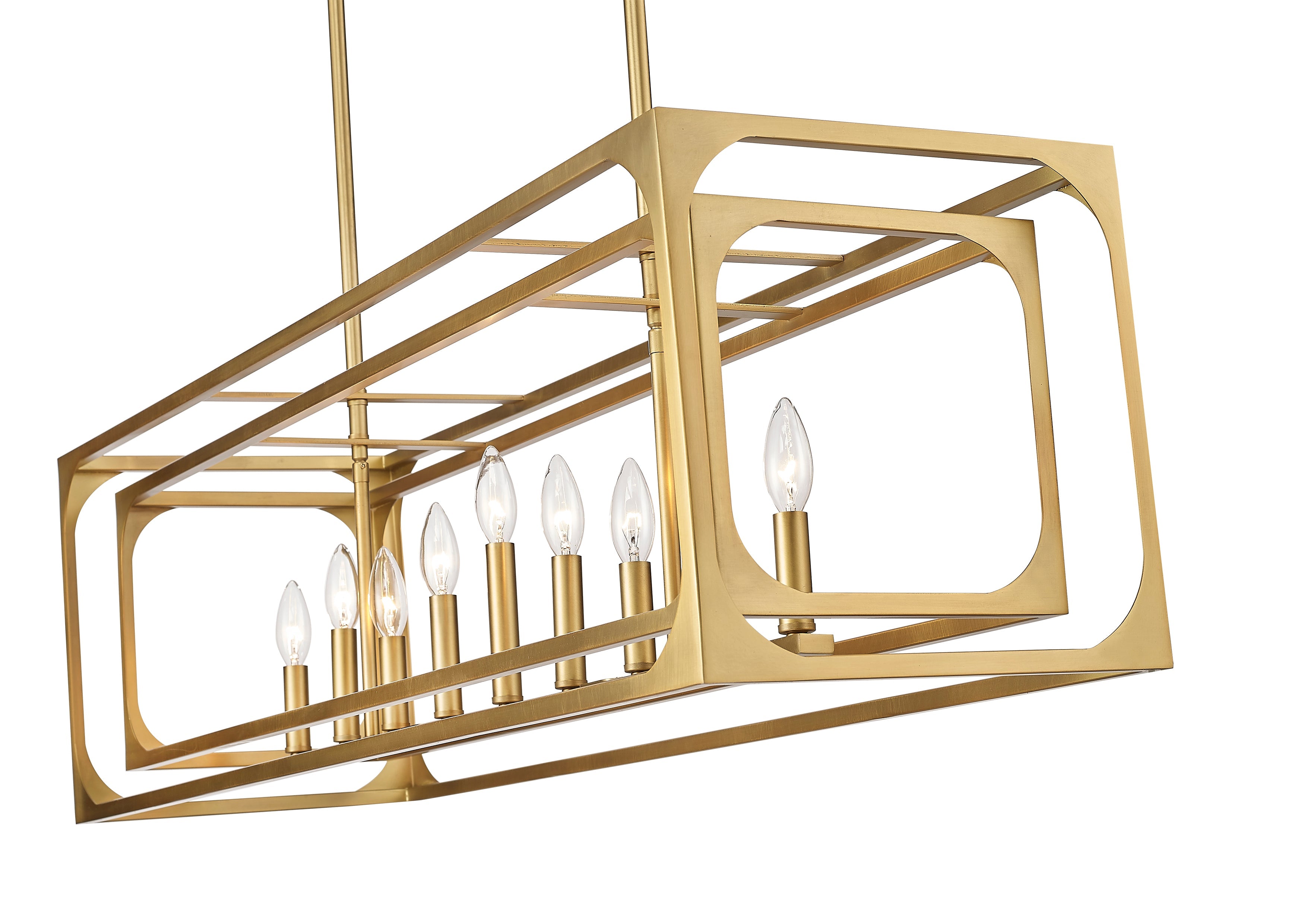 Easton 9 Light Linear Chandelier Rubbed Brass