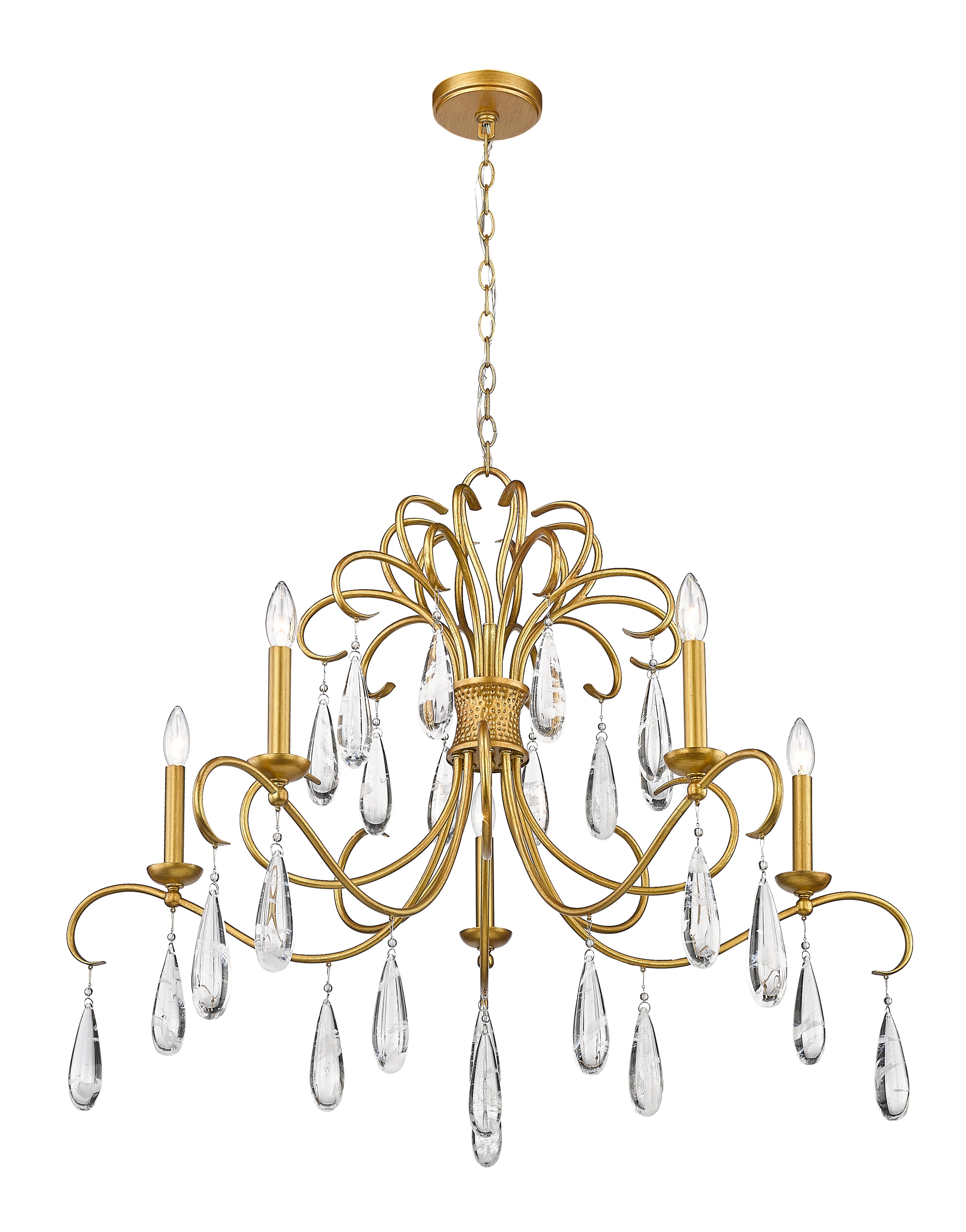 Amara 5 Light Chandelier Gilded Gold