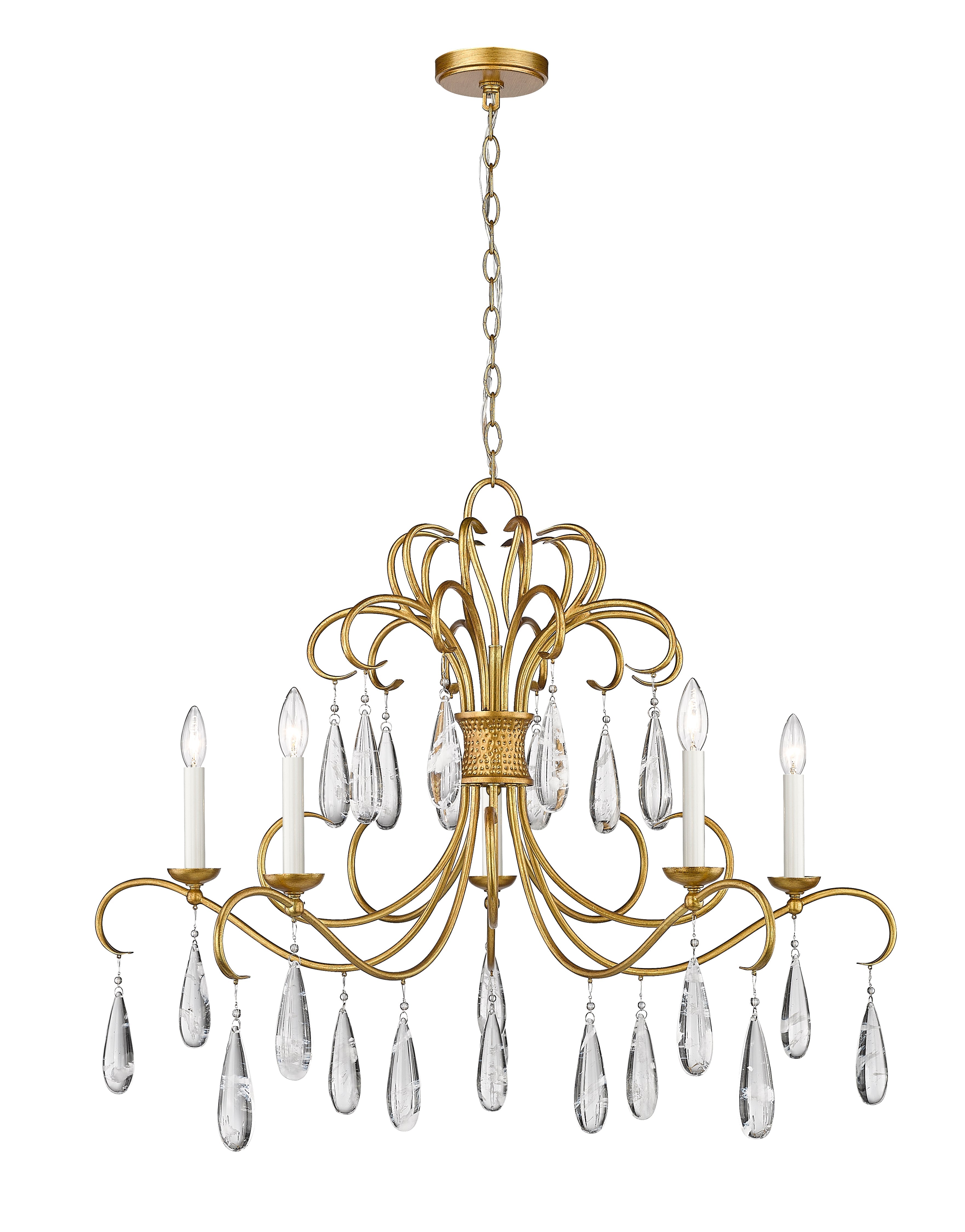 Amara 5 Light Chandelier Gilded Gold