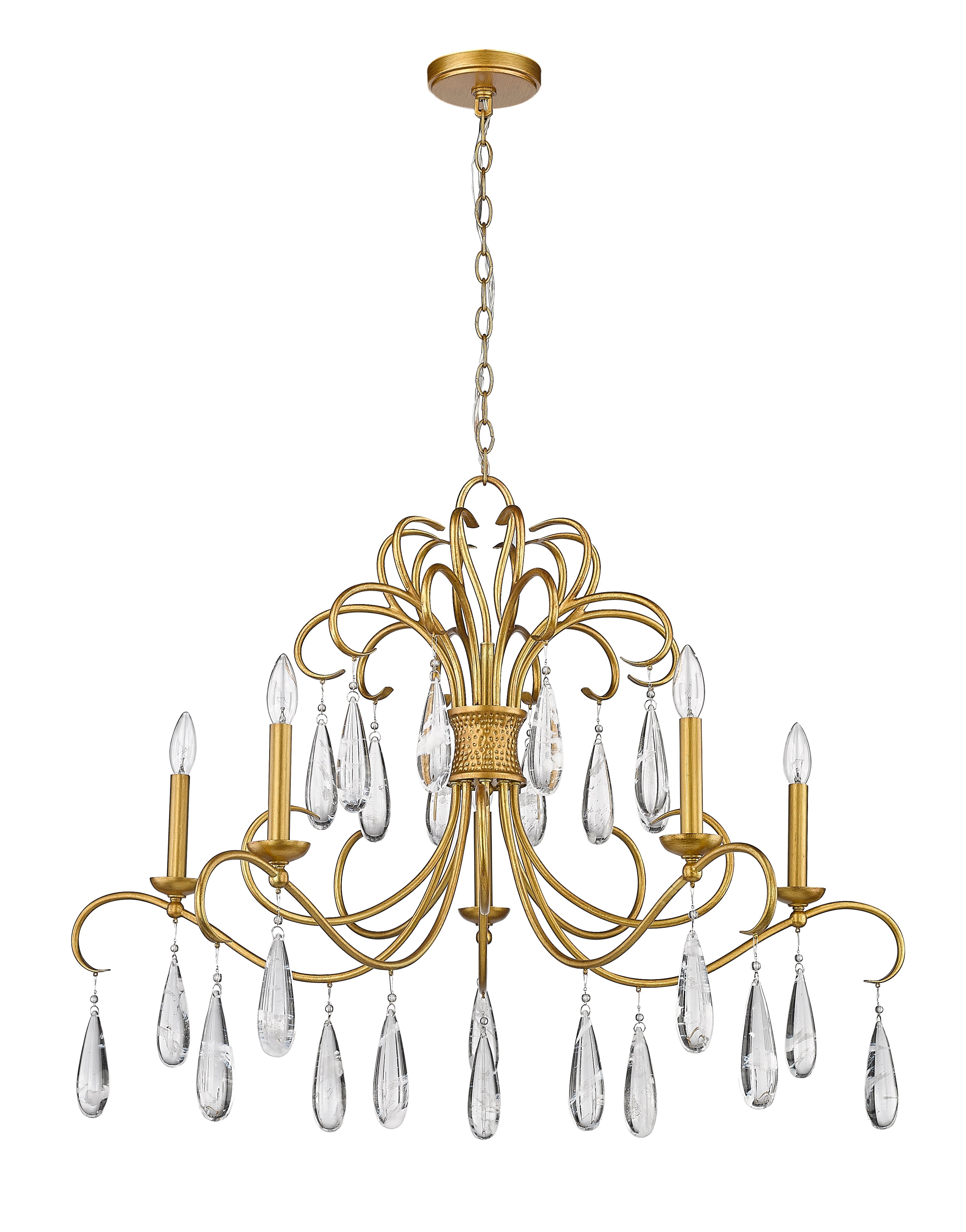Amara 5 Light Chandelier Gilded Gold