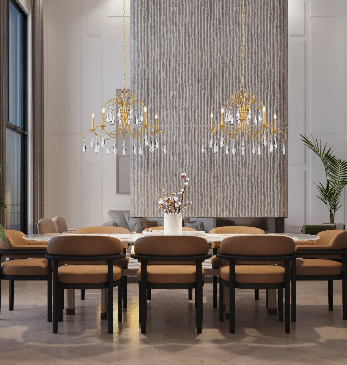 Amara 5 Light Chandelier Gilded Gold