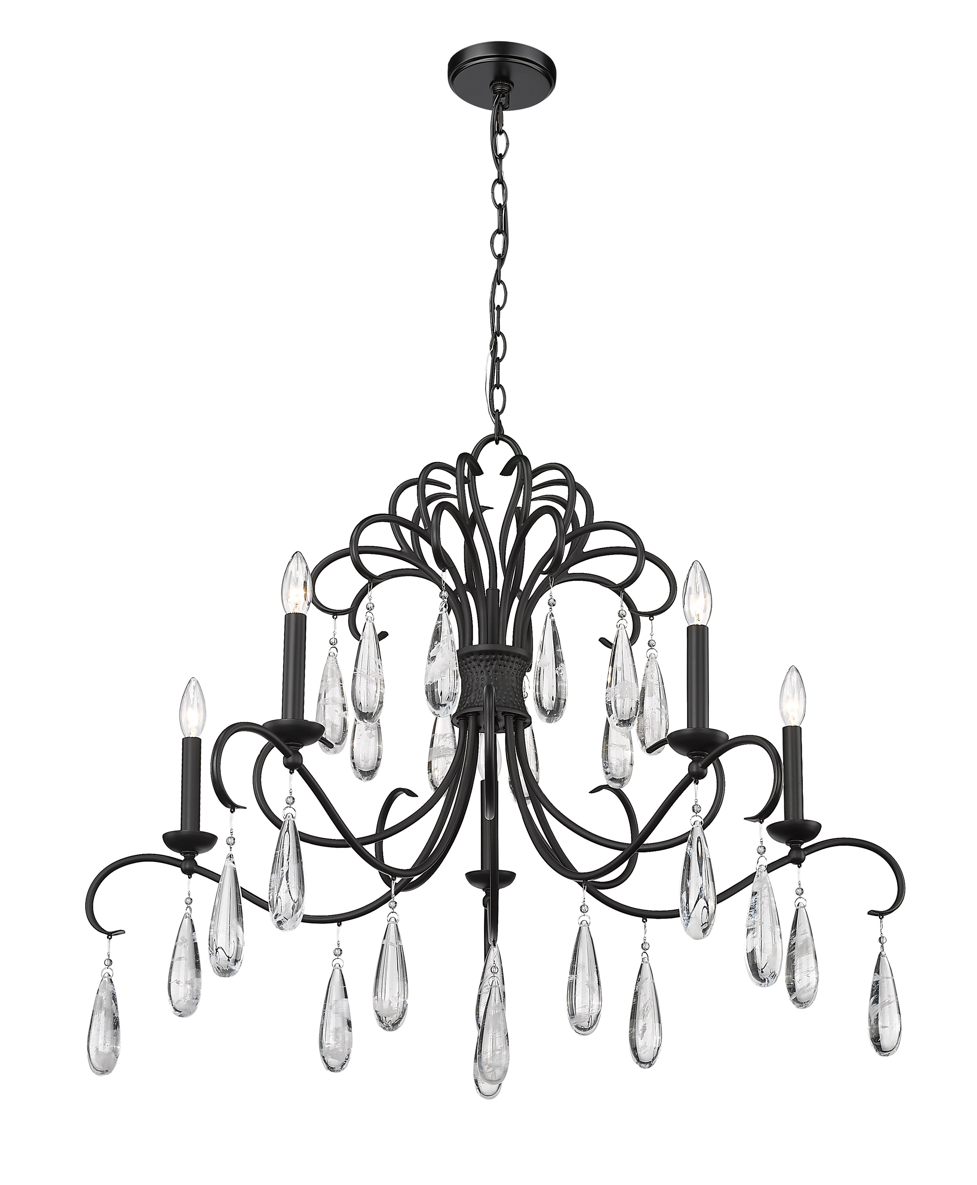 Amara 5 Light Chandelier Matte Black