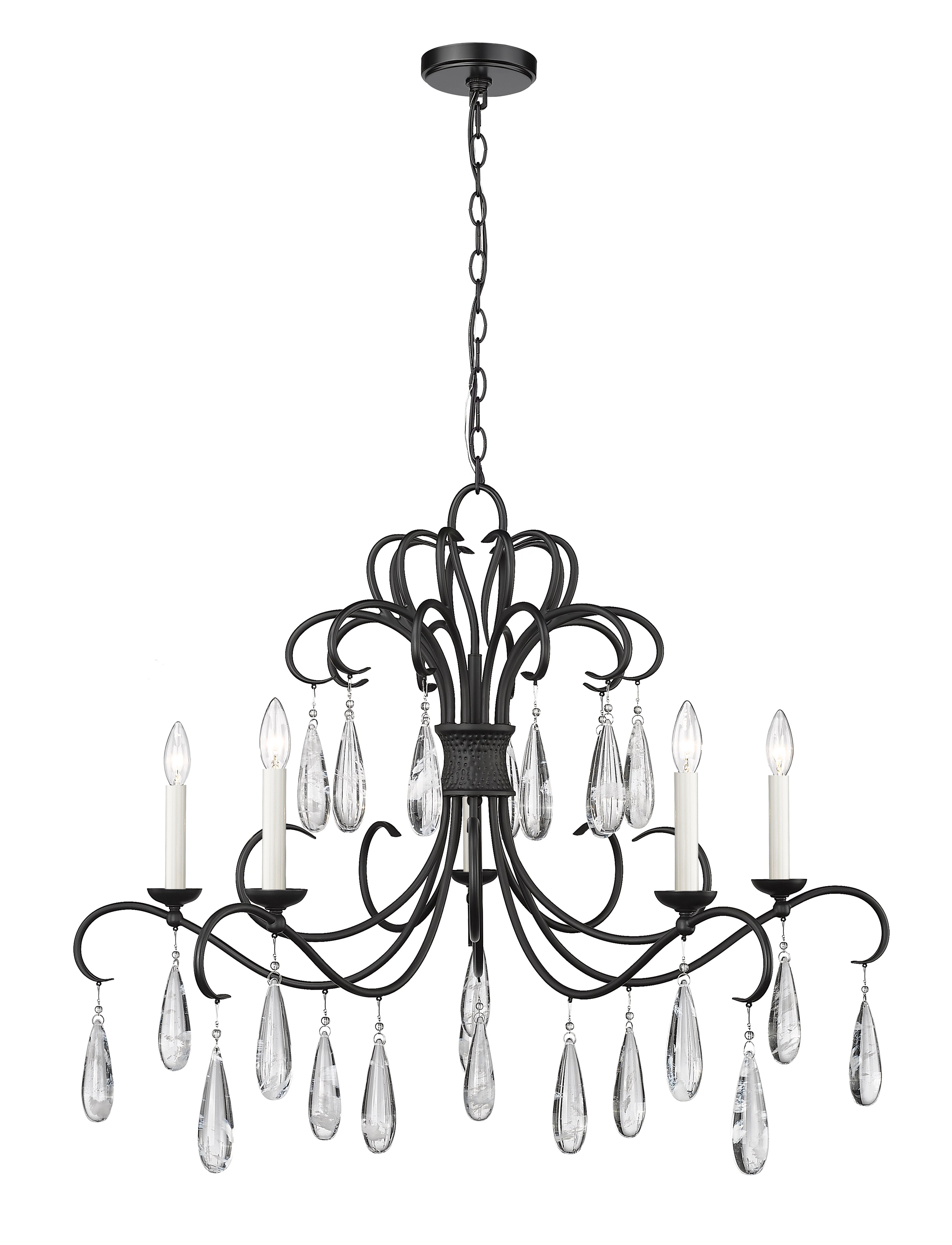 Amara 5 Light Chandelier Matte Black