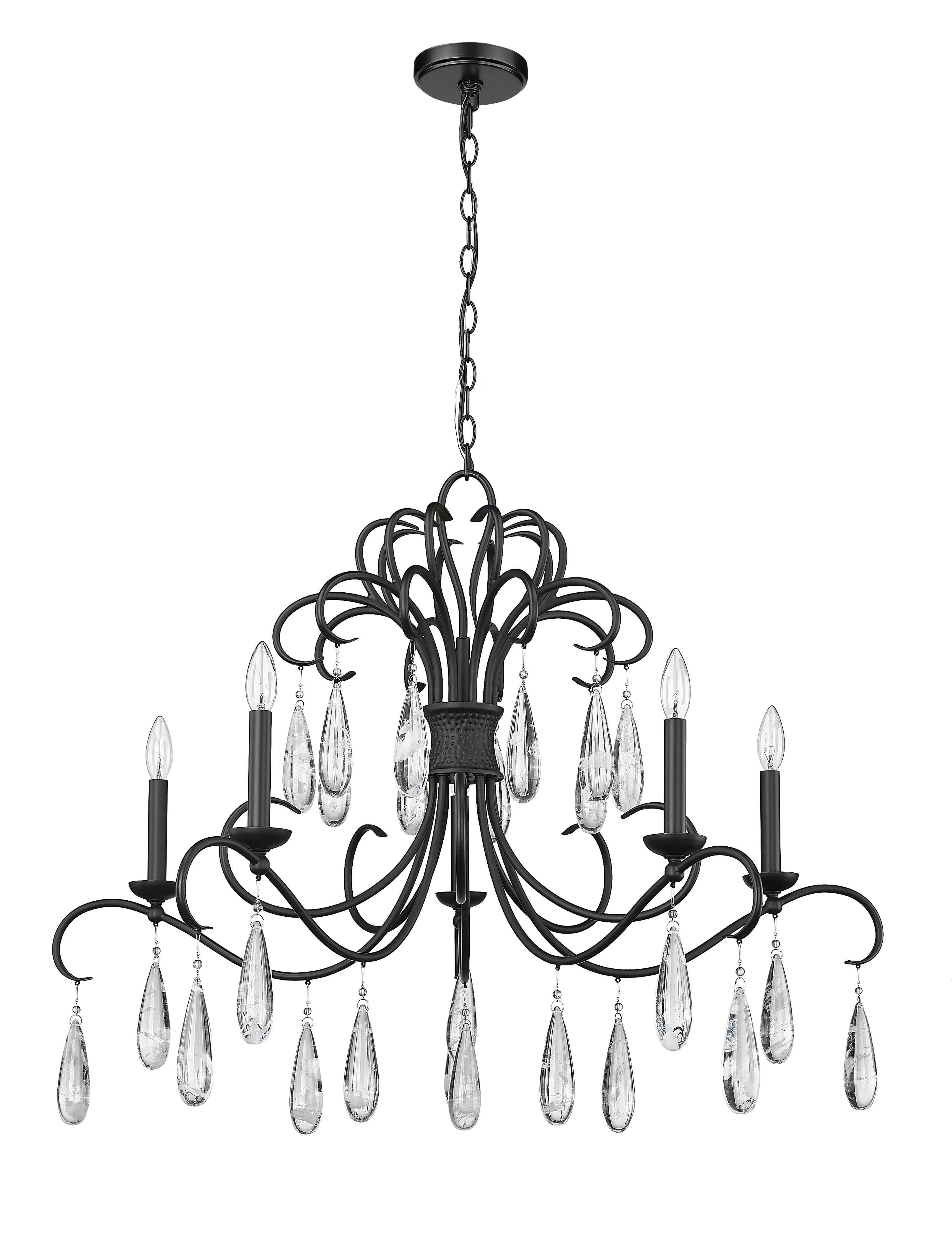 Amara 5 Light Chandelier Matte Black