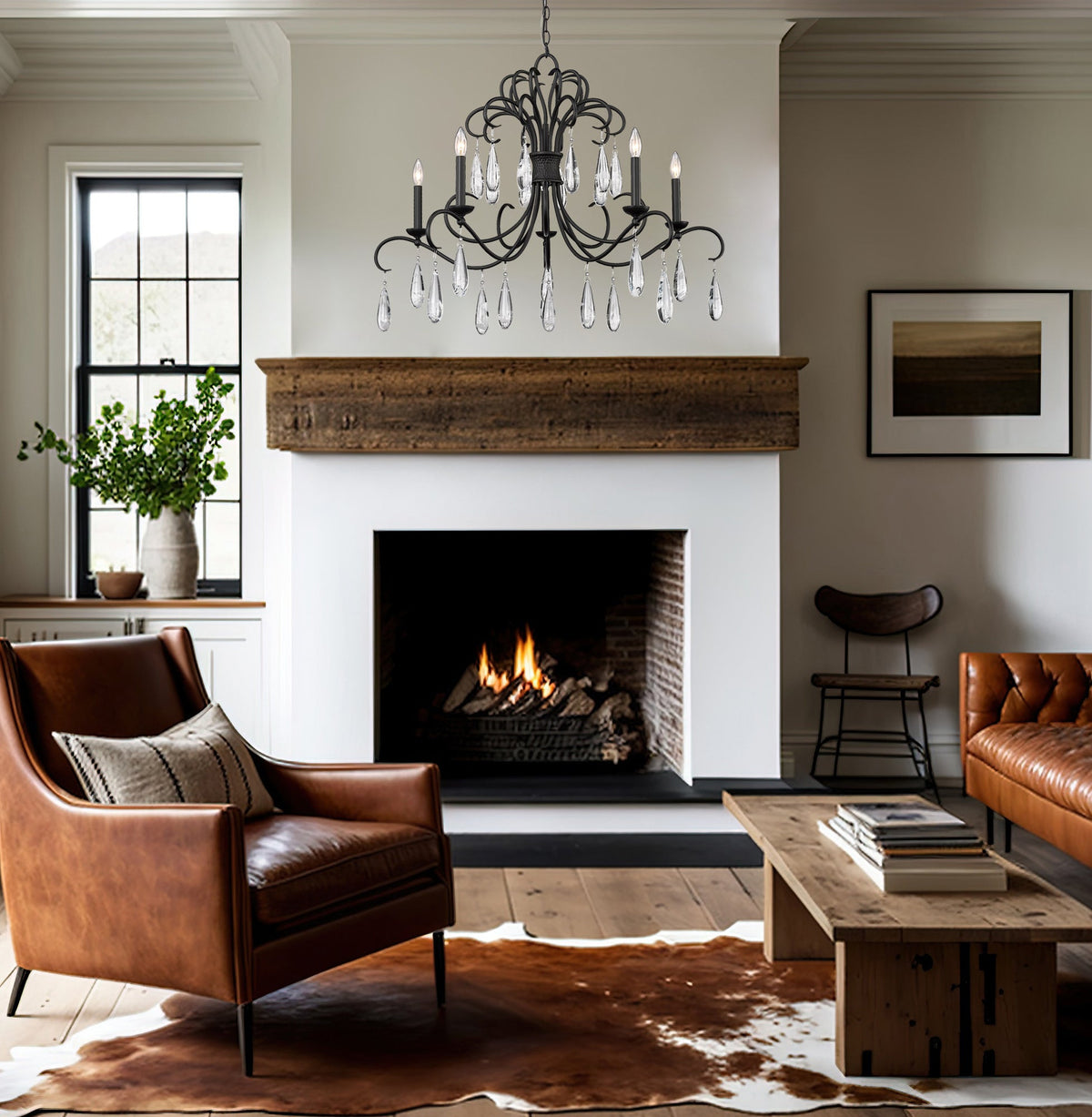 Amara 5 Light Chandelier Matte Black