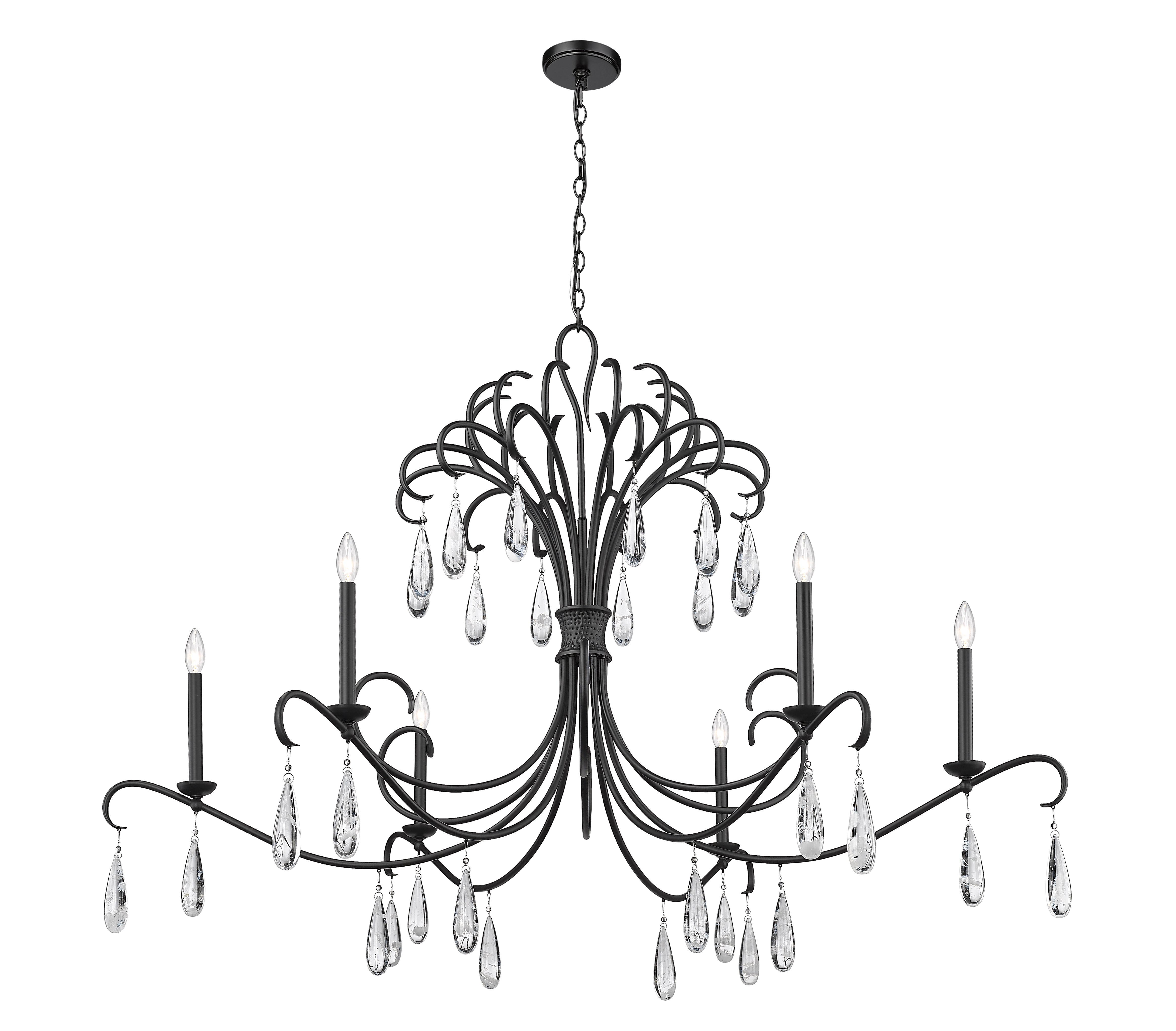 Amara 6 Light Chandelier Matte Black