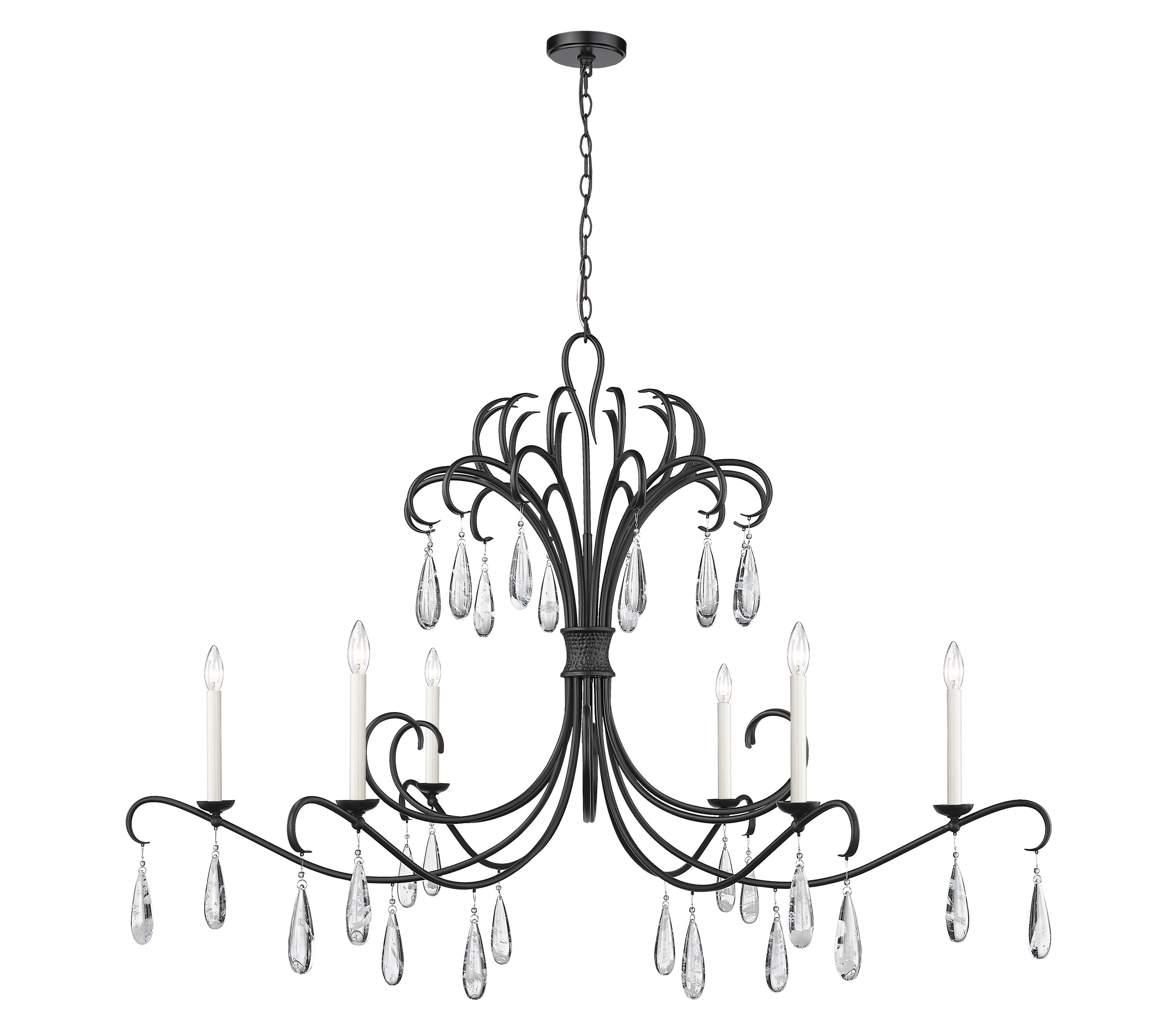Amara 6 Light Chandelier Matte Black