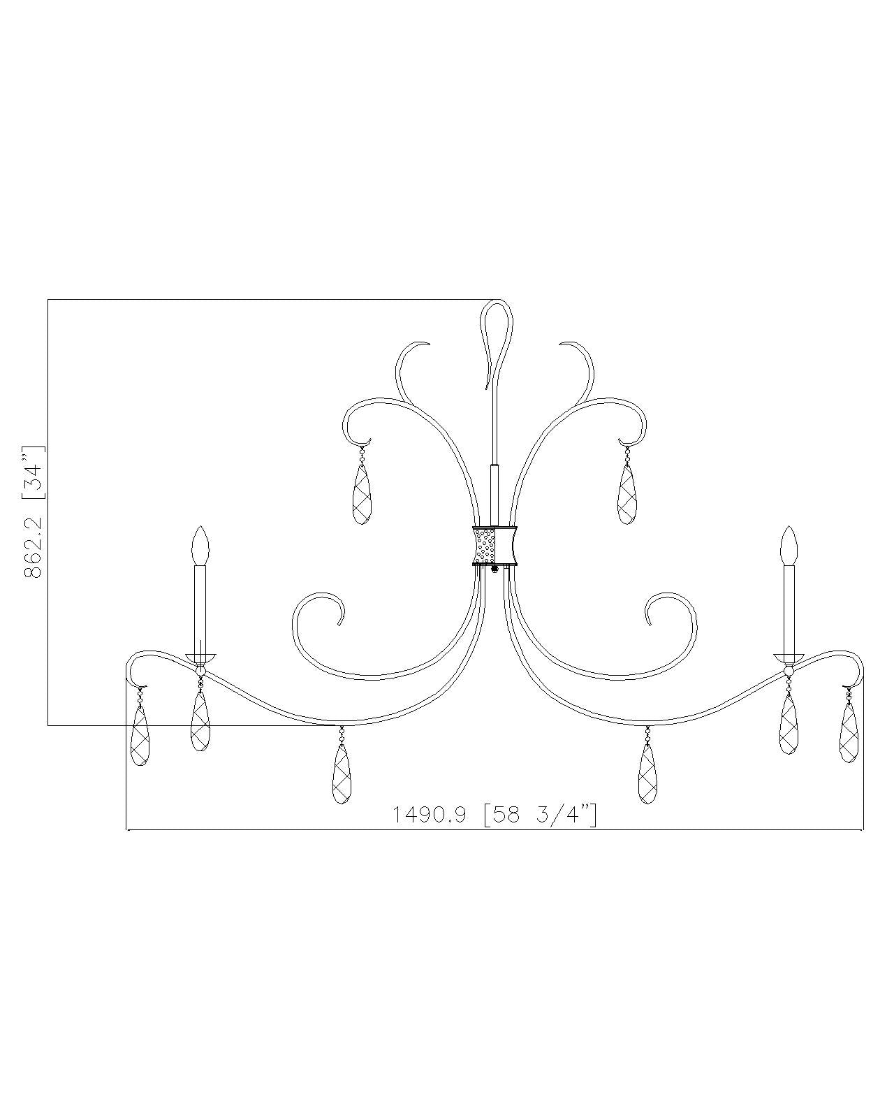 Amara 6 Light Chandelier Matte Black