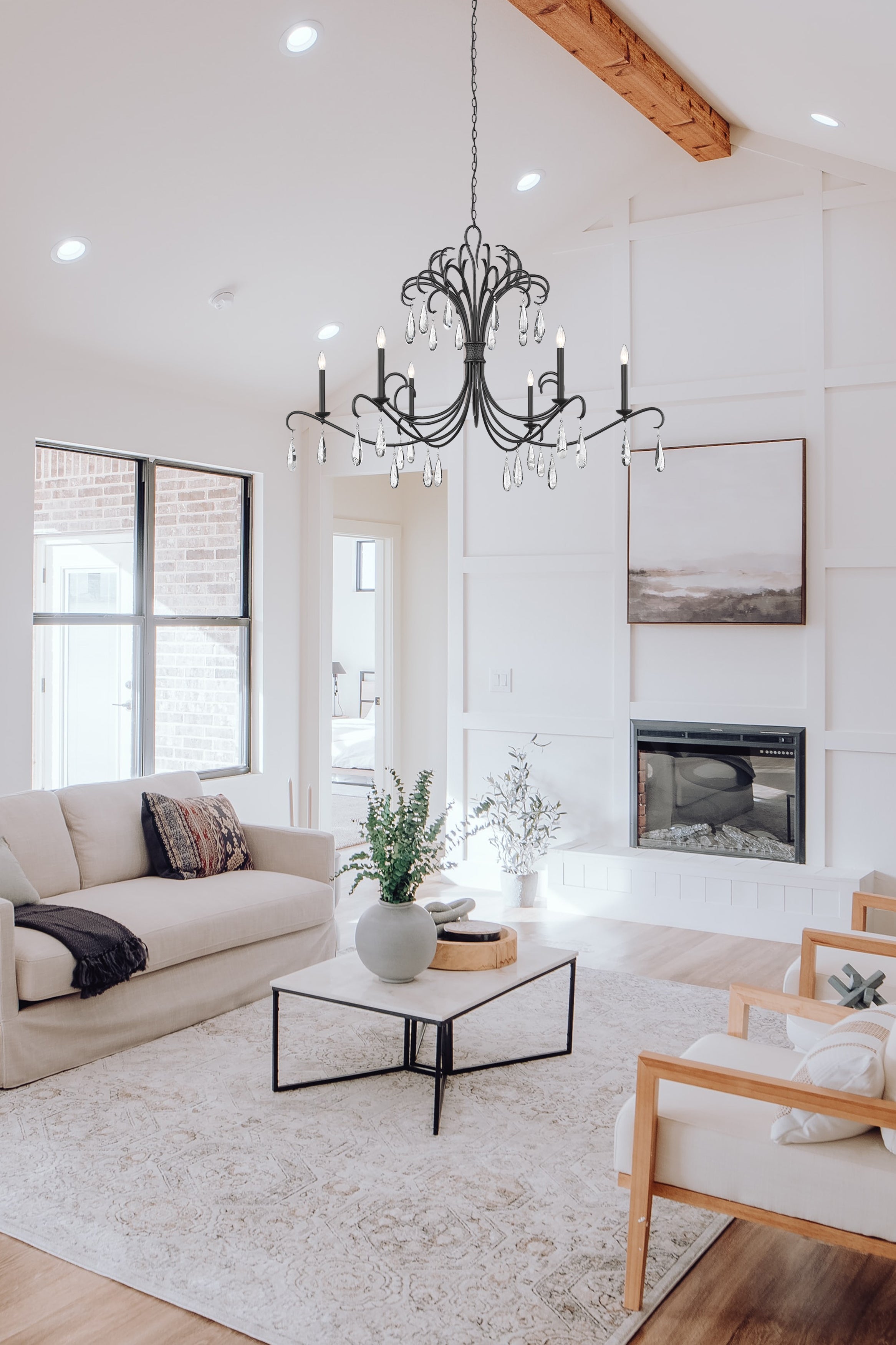 Amara 6 Light Chandelier Matte Black