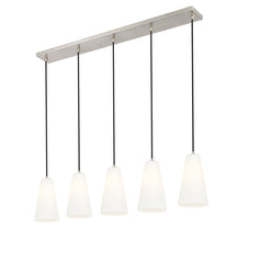Farrell 5 Light Linear Chandelier Brushed Nickel
