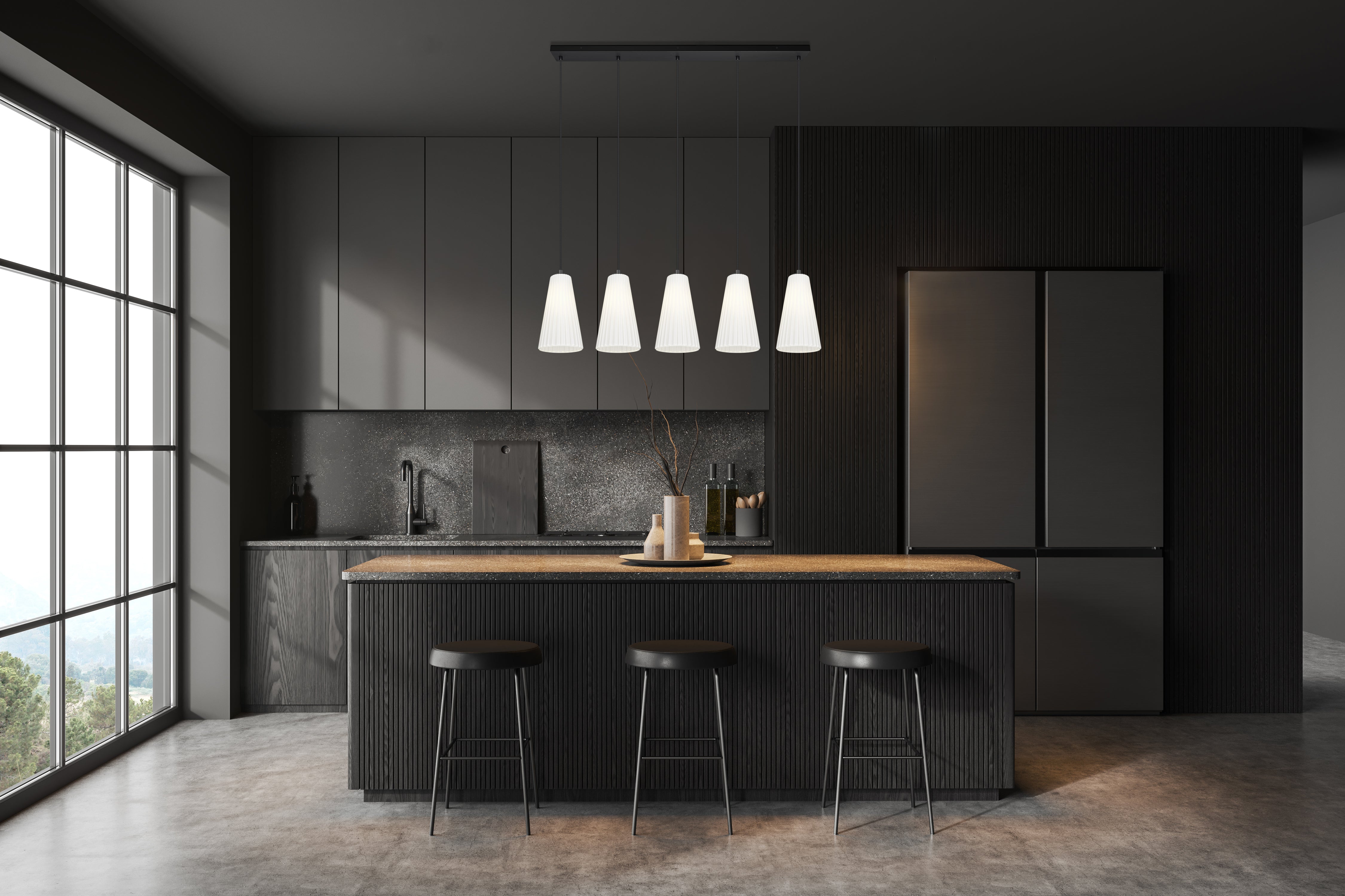 Farrell 5 Light Linear Chandelier Matte Black