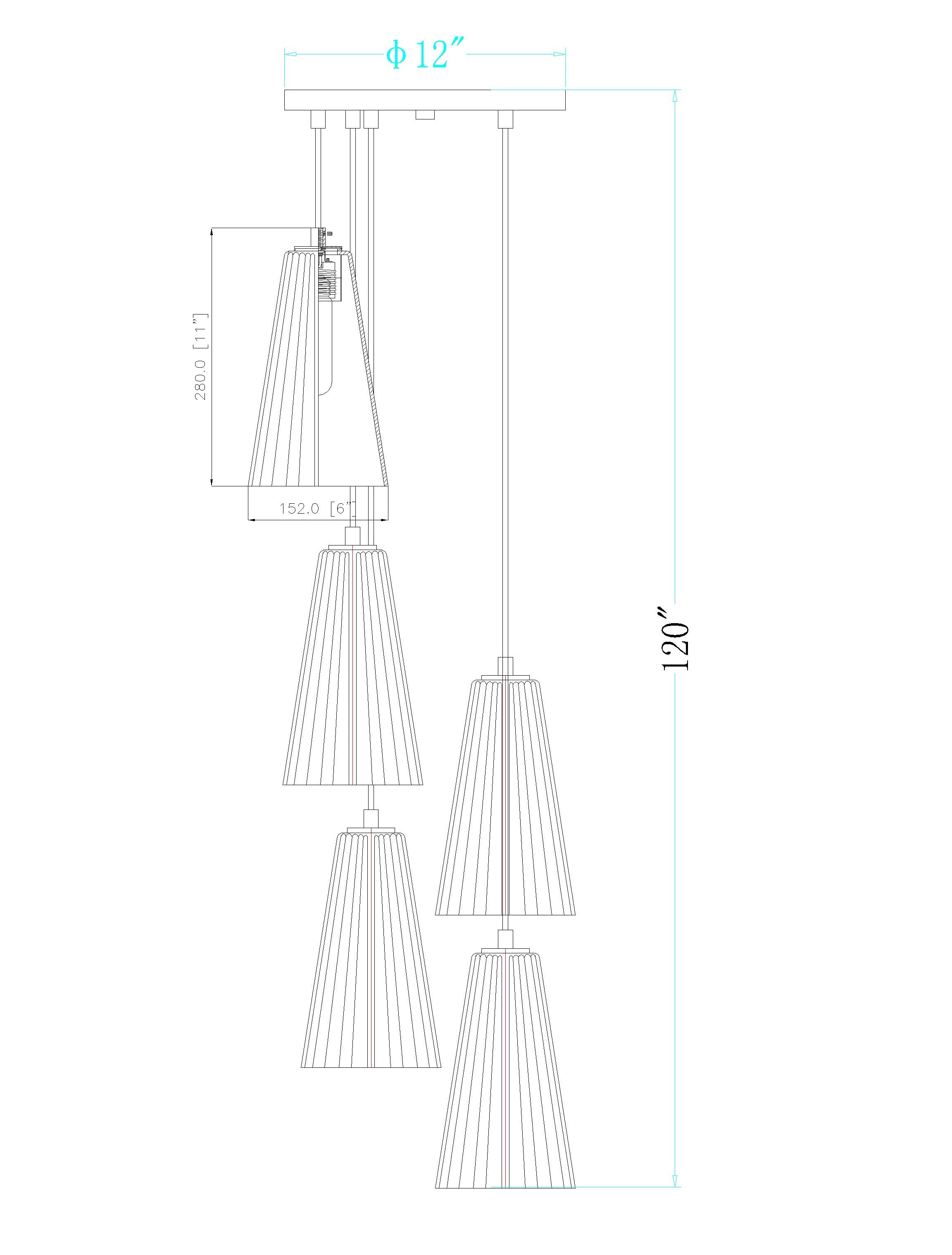 Farrell 5 Light Chandelier Matte Black