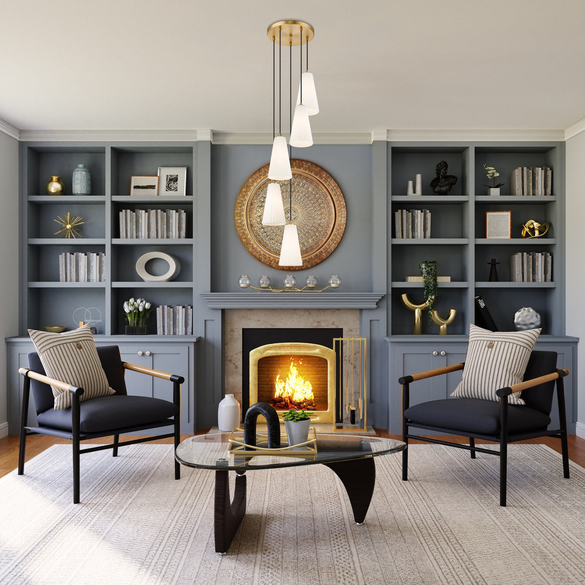 Farrell 5 Light Chandelier Modern Gold