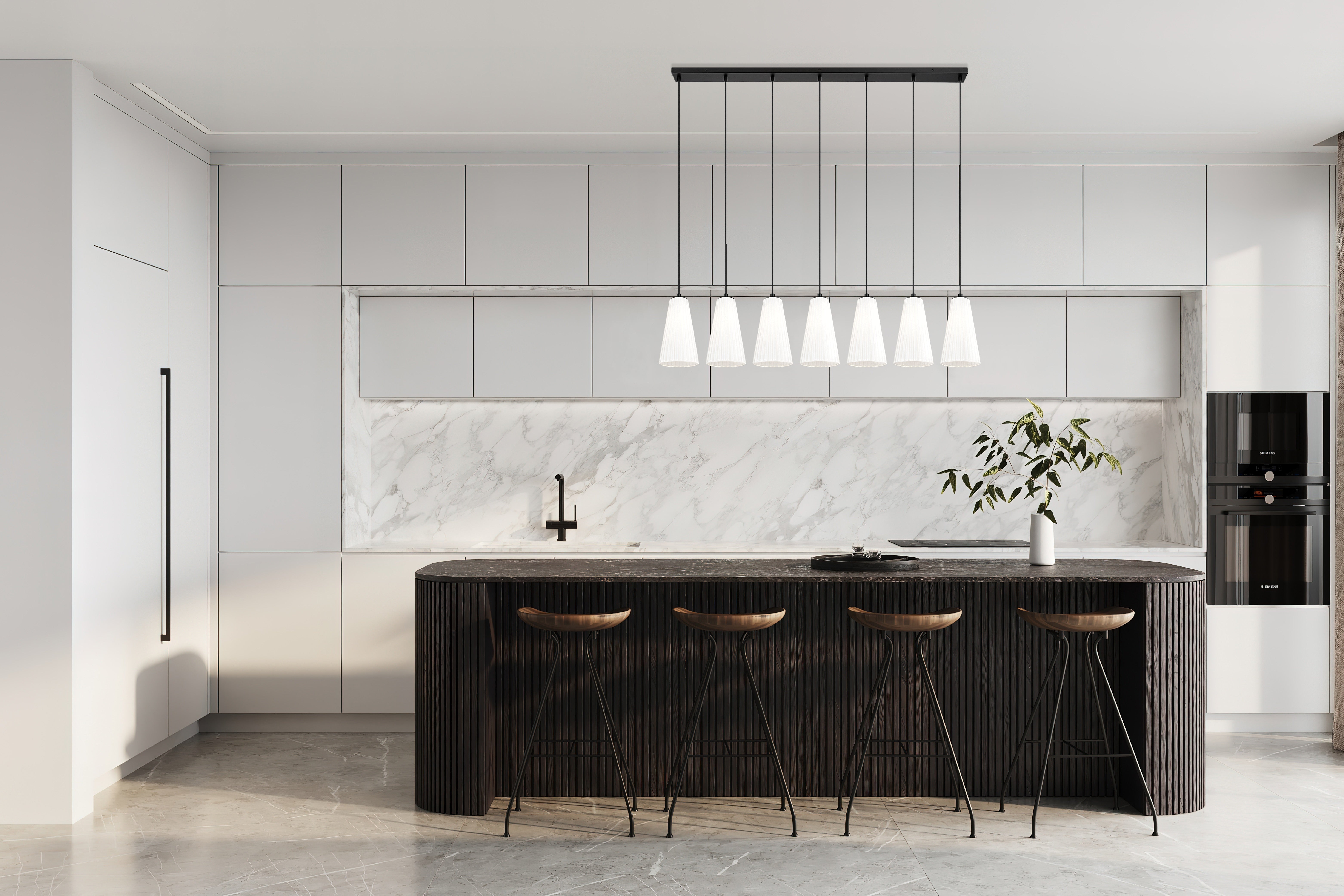 Farrell 7 Light Linear Chandelier Matte Black