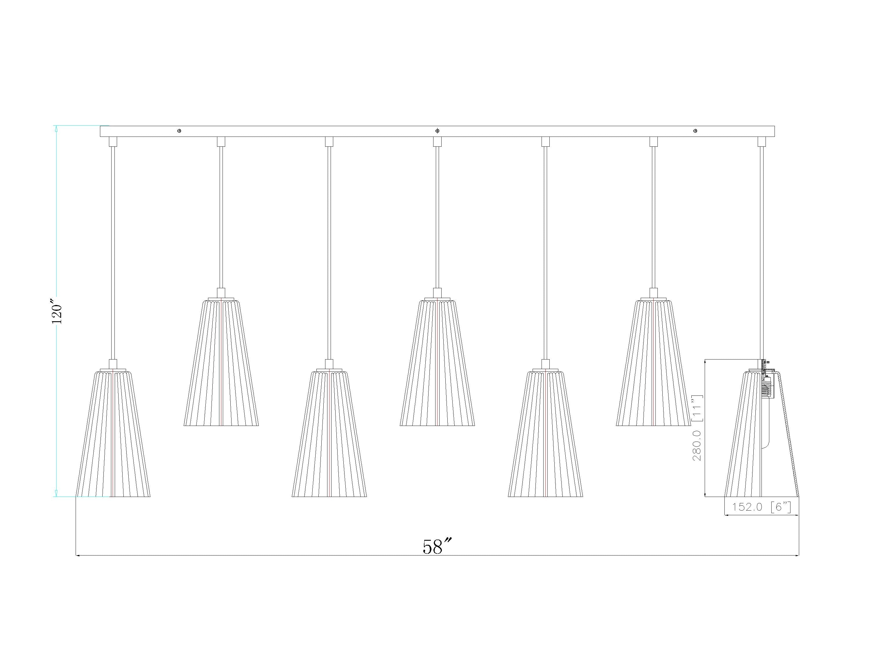 Farrell 7 Light Linear Chandelier Modern Gold