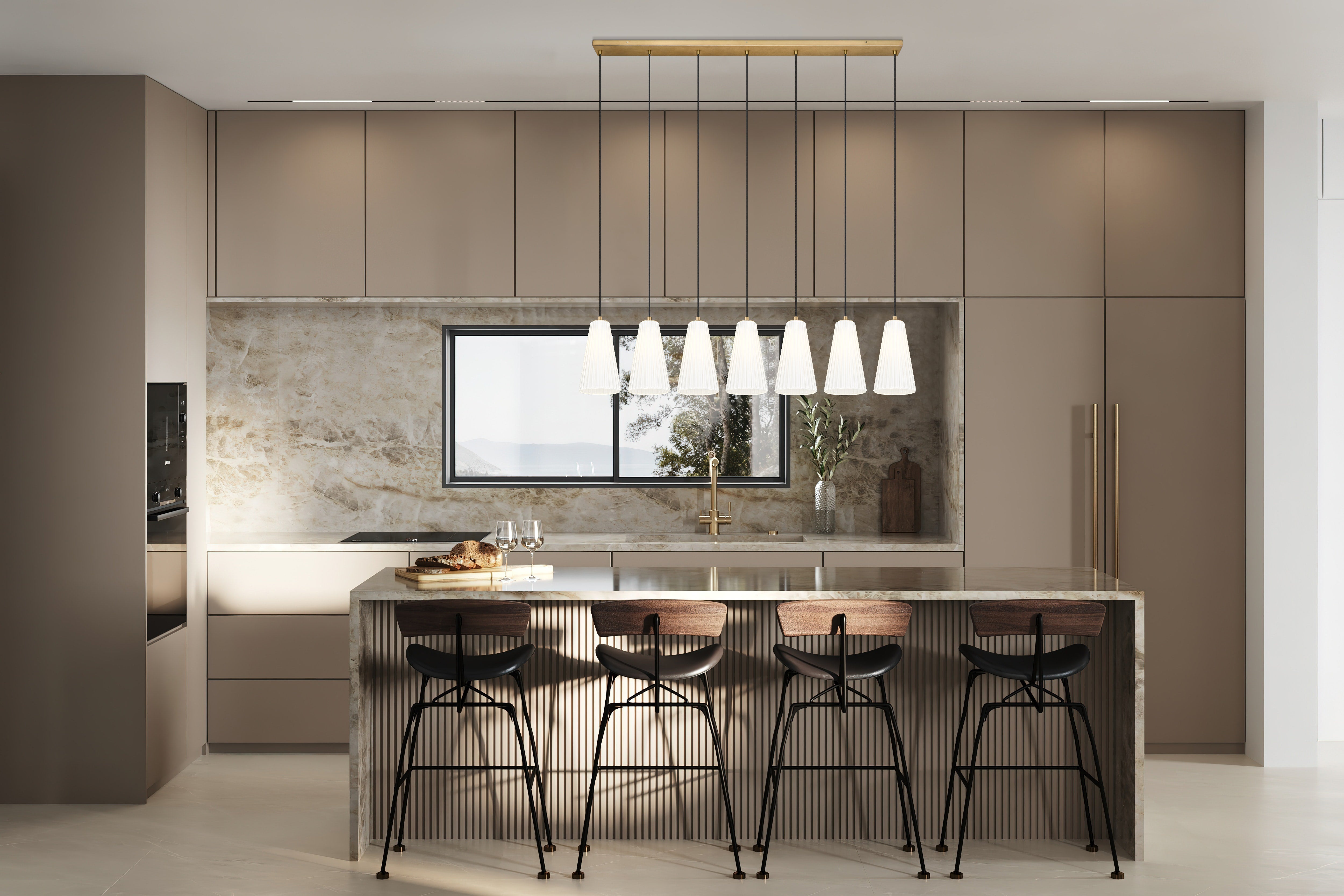 Farrell 7 Light Linear Chandelier Modern Gold
