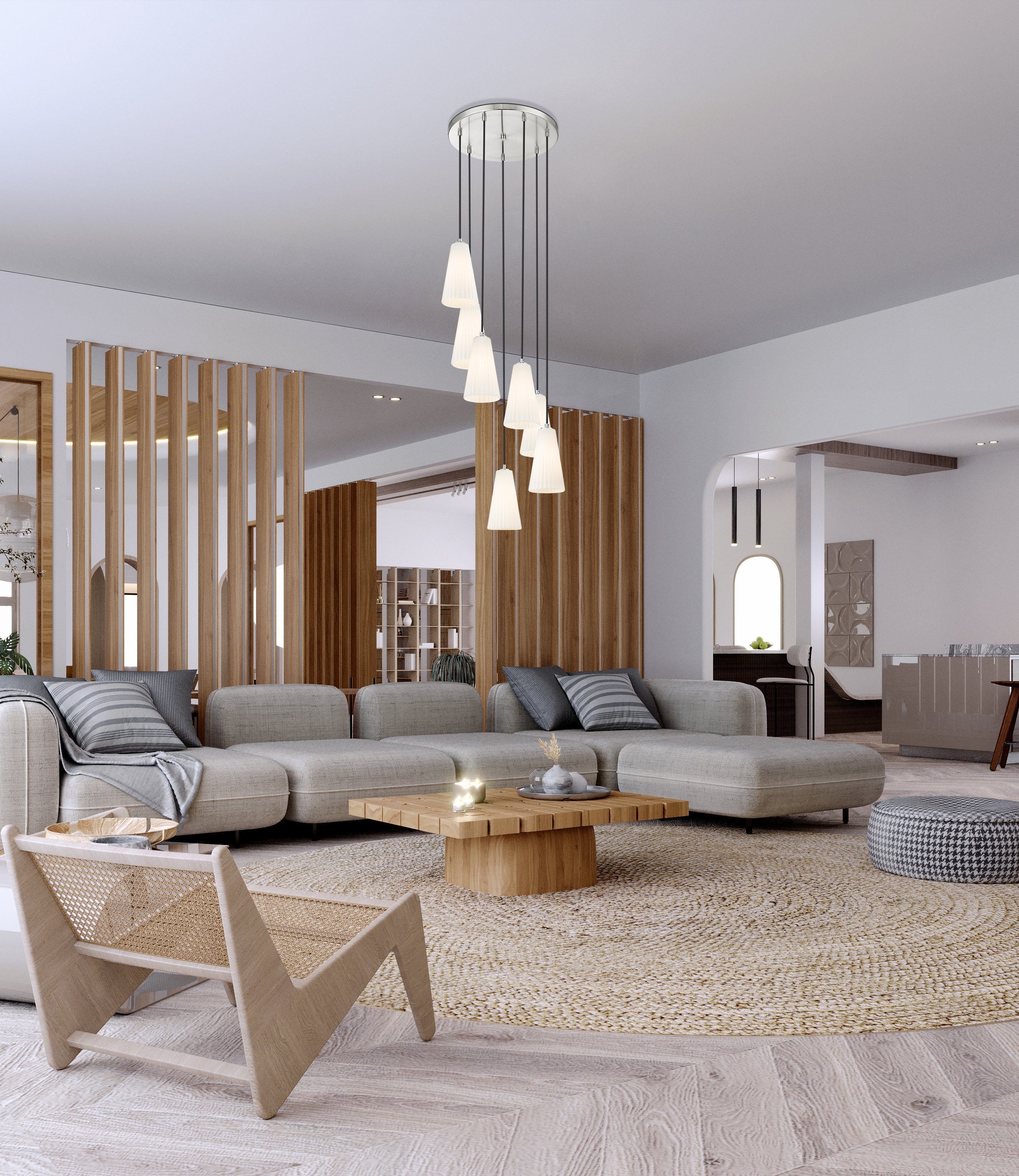 Farrell 7 Light Chandelier Brushed Nickel