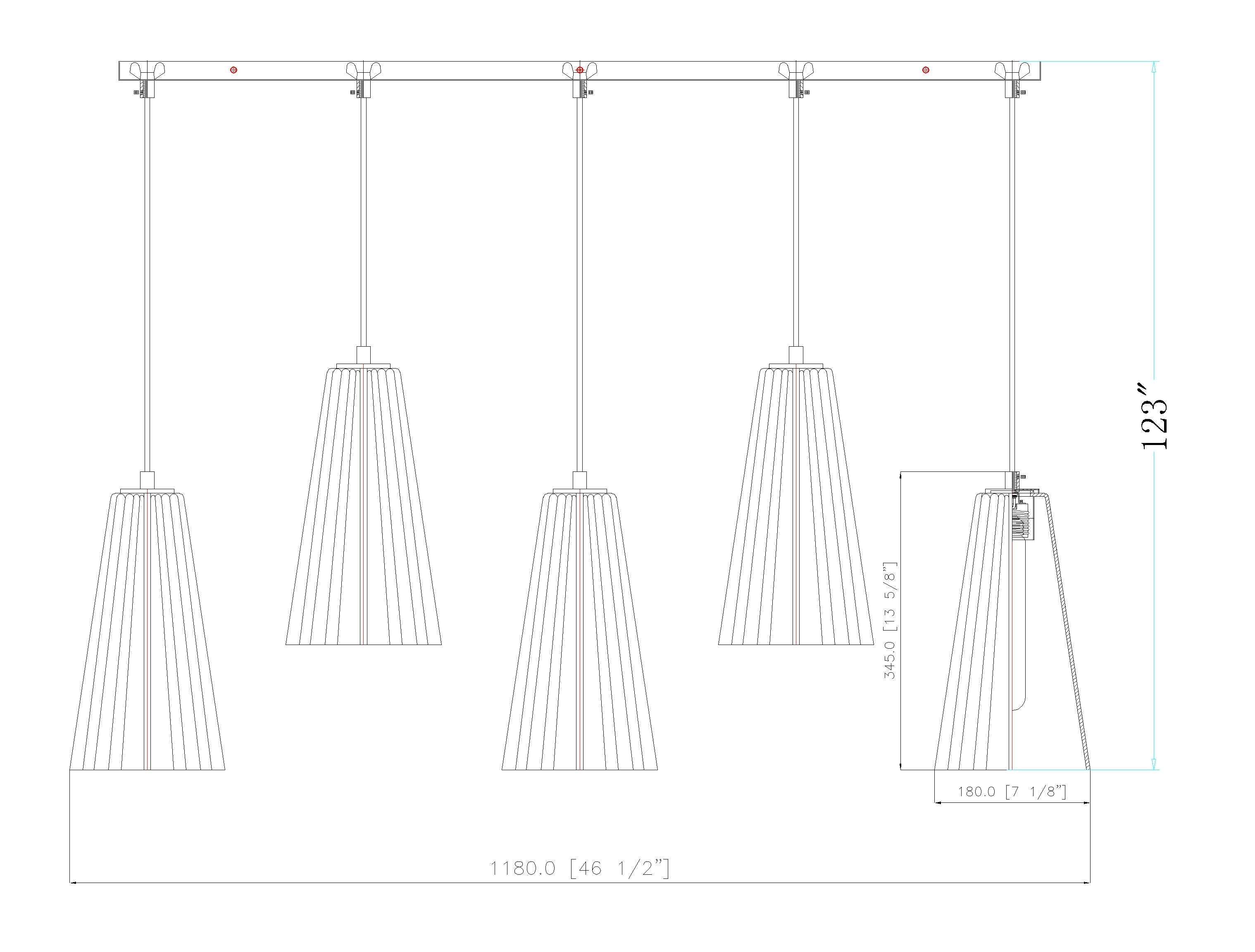 Farrell 5 Light Linear Chandelier Modern Gold
