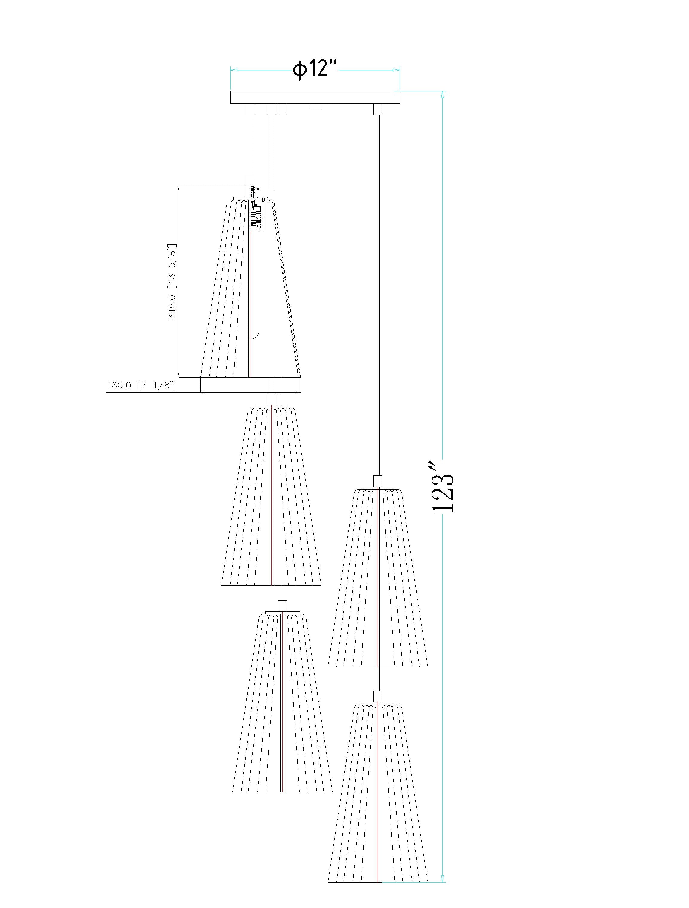 Farrell 5 Light Chandelier Matte Black