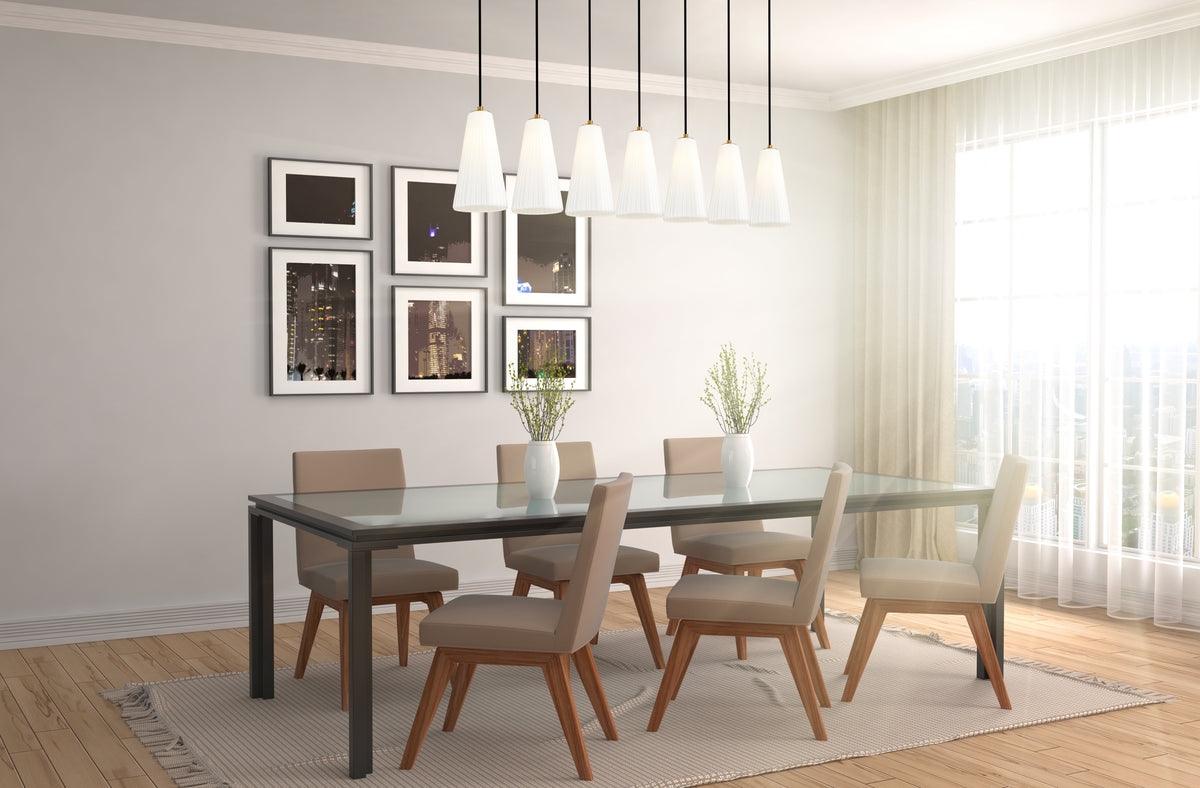 Farrell 7 Light Linear Chandelier Brushed Nickel