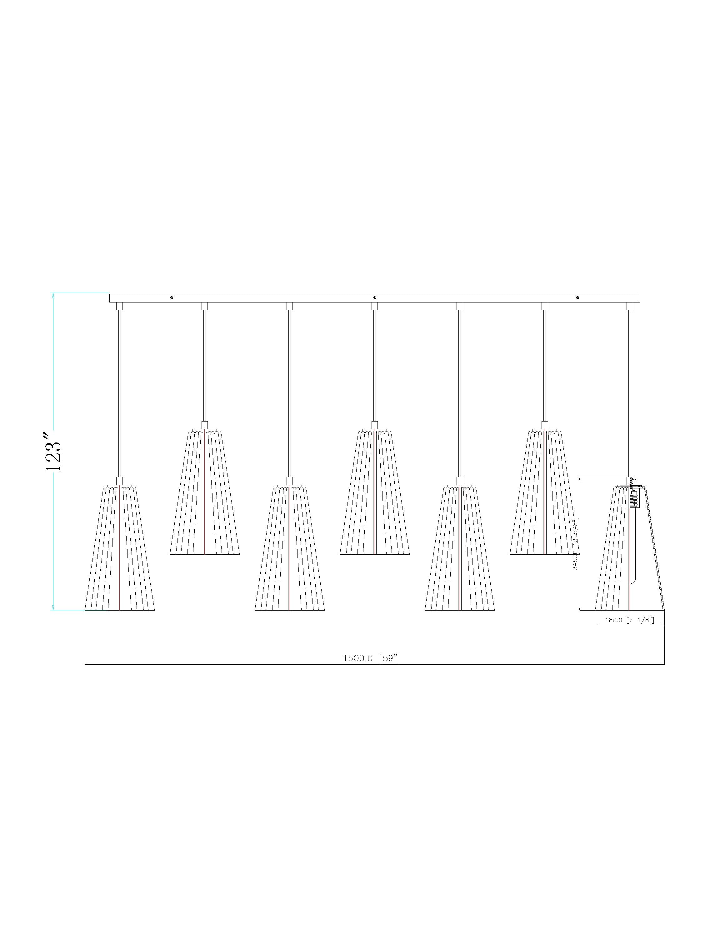 Farrell 7 Light Linear Chandelier Matte Black