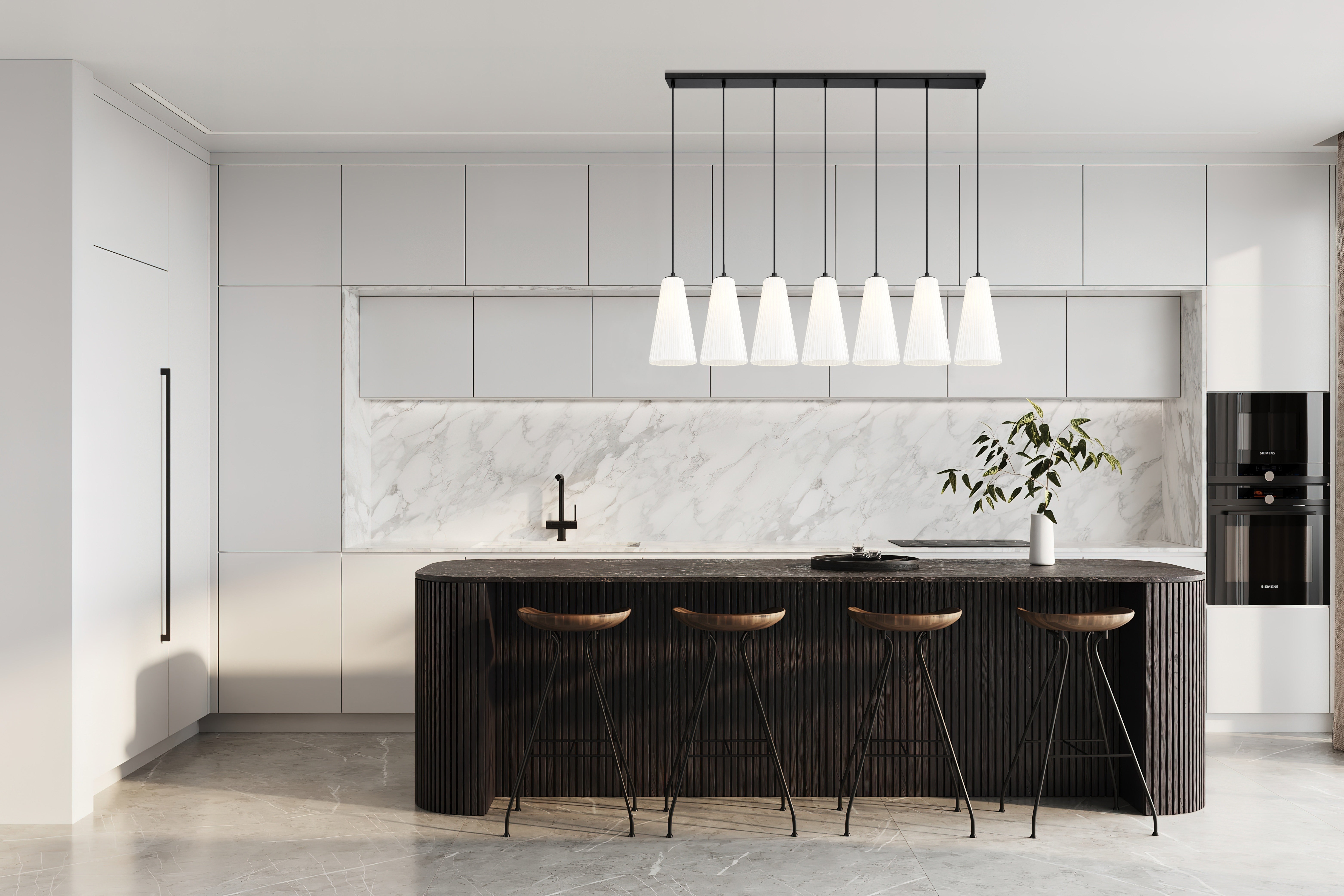 Farrell 7 Light Linear Chandelier Matte Black