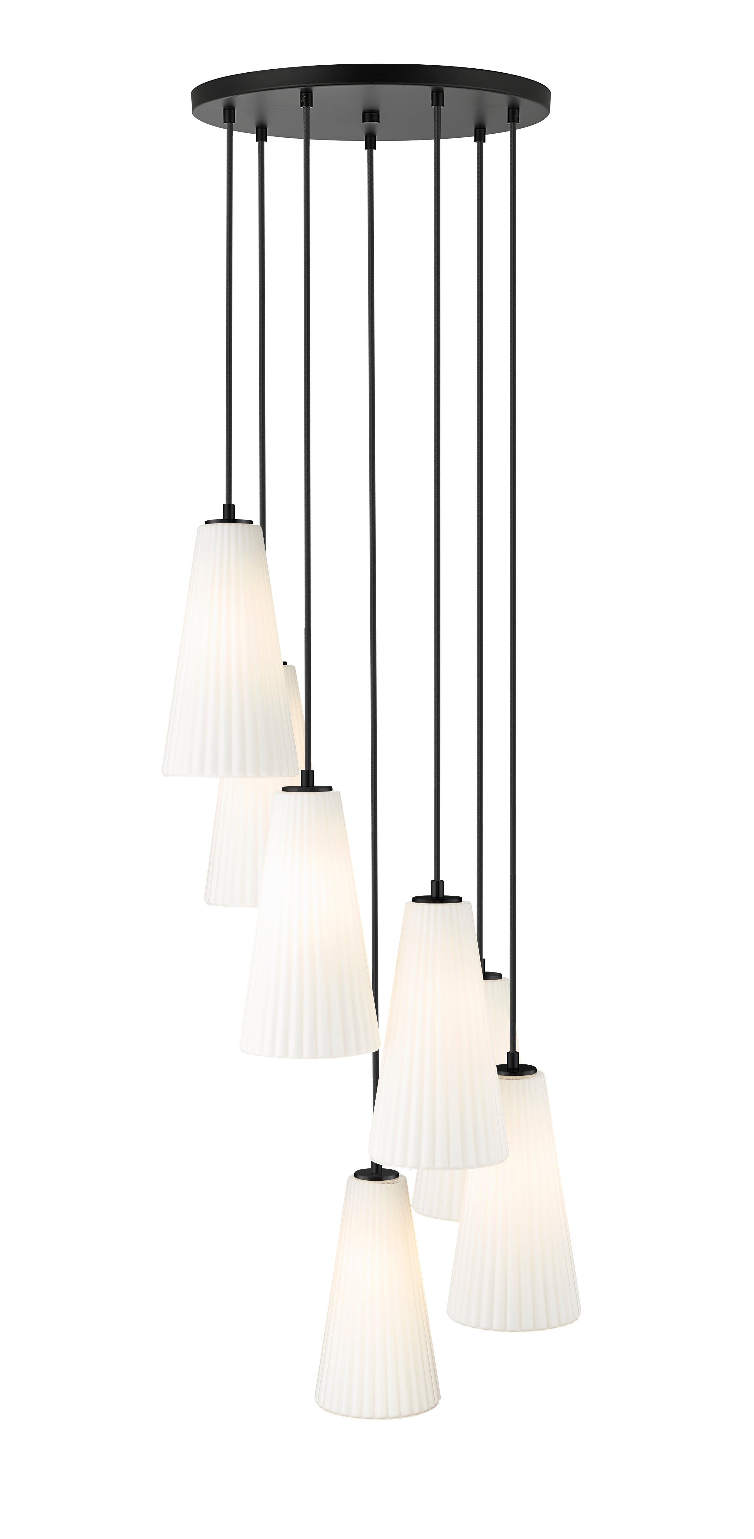 Farrell 7 Light Chandelier Matte Black