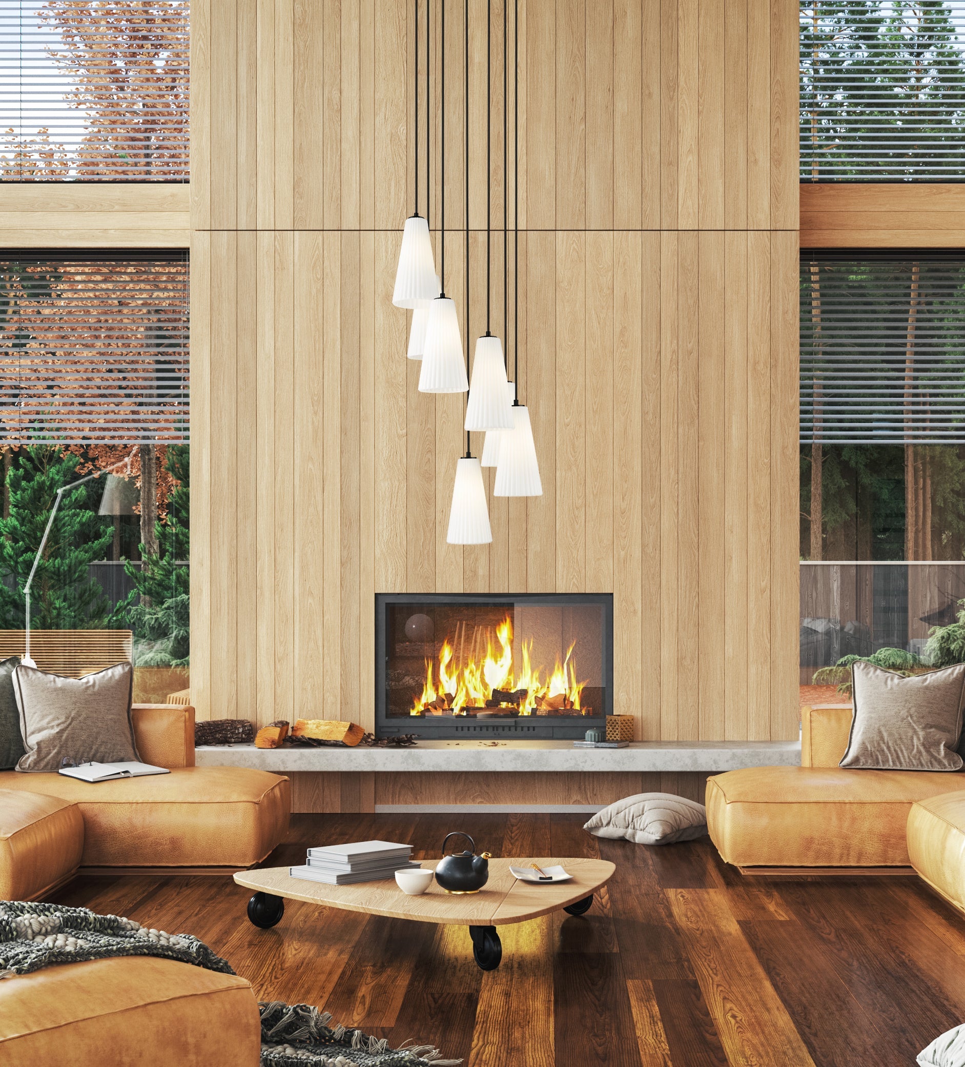 Farrell 7 Light Chandelier Matte Black