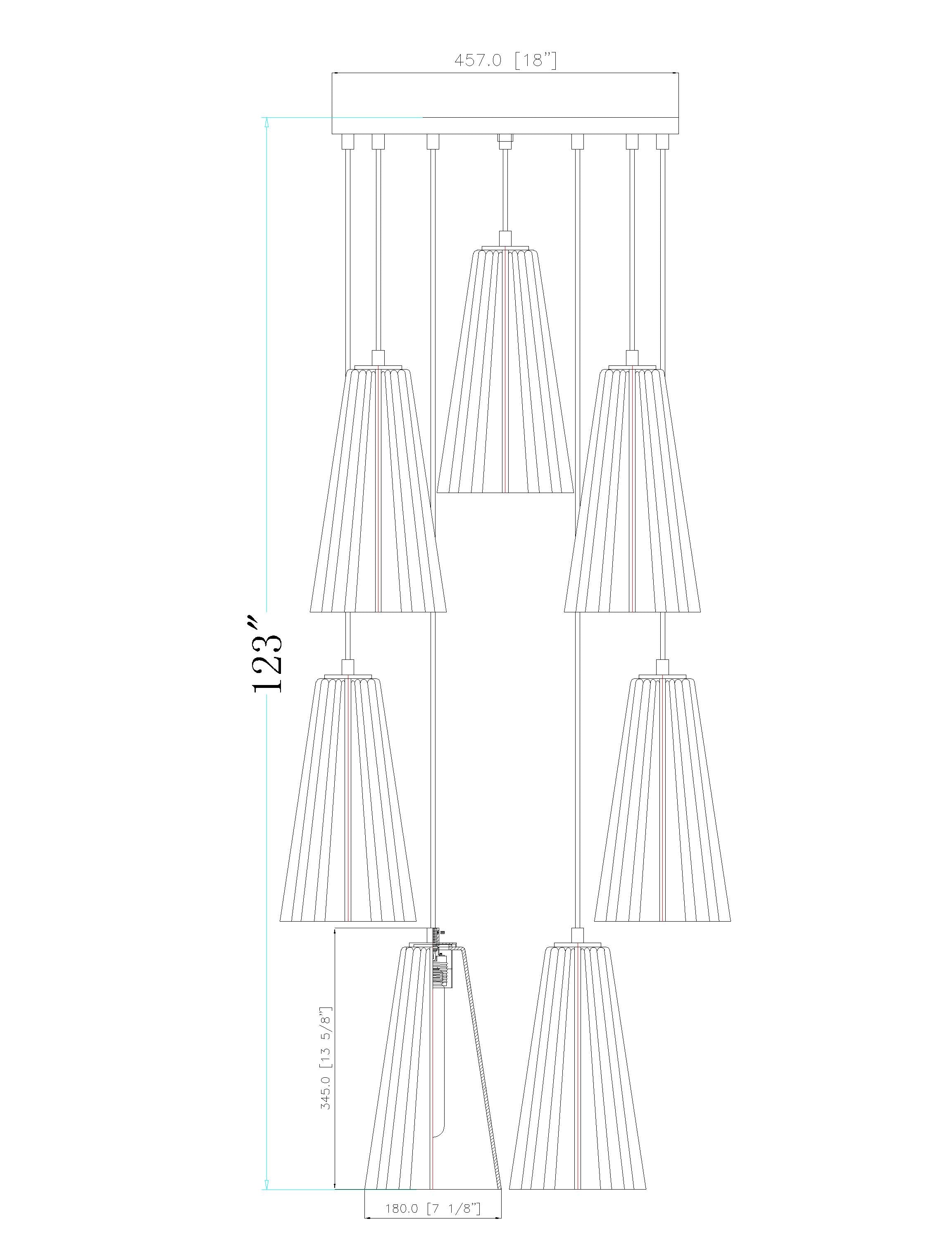Farrell 7 Light Chandelier Modern Gold