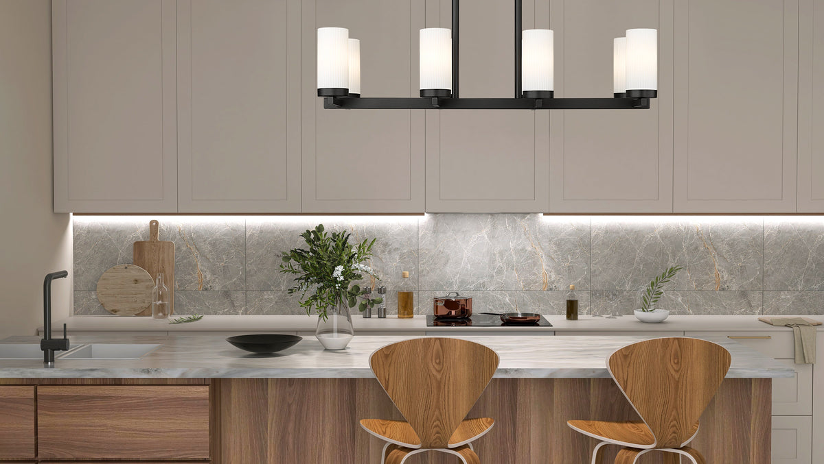 Danica 8 Light Linear Chandelier Matte Black