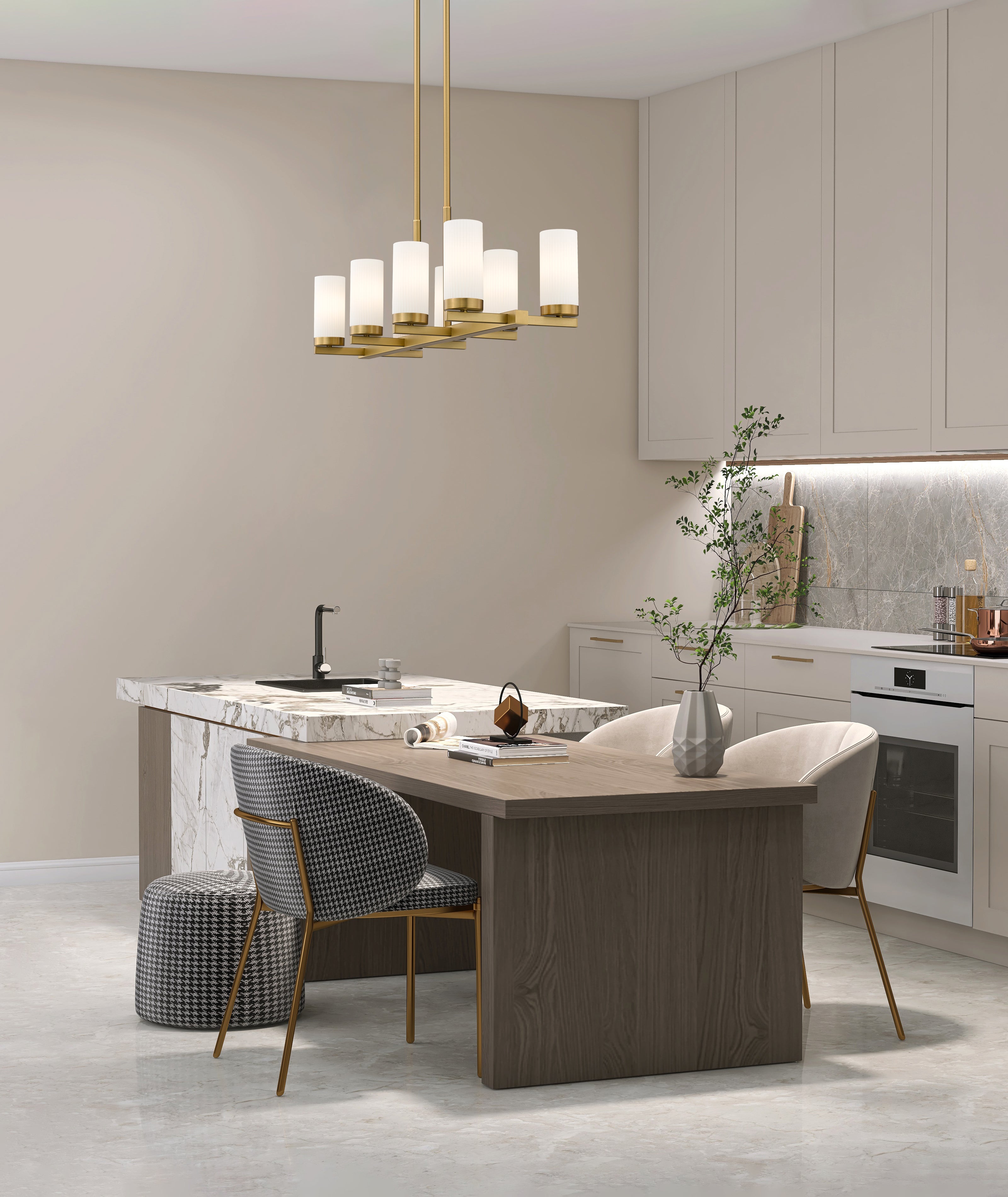 Danica 8 Light Linear Chandelier Modern Gold