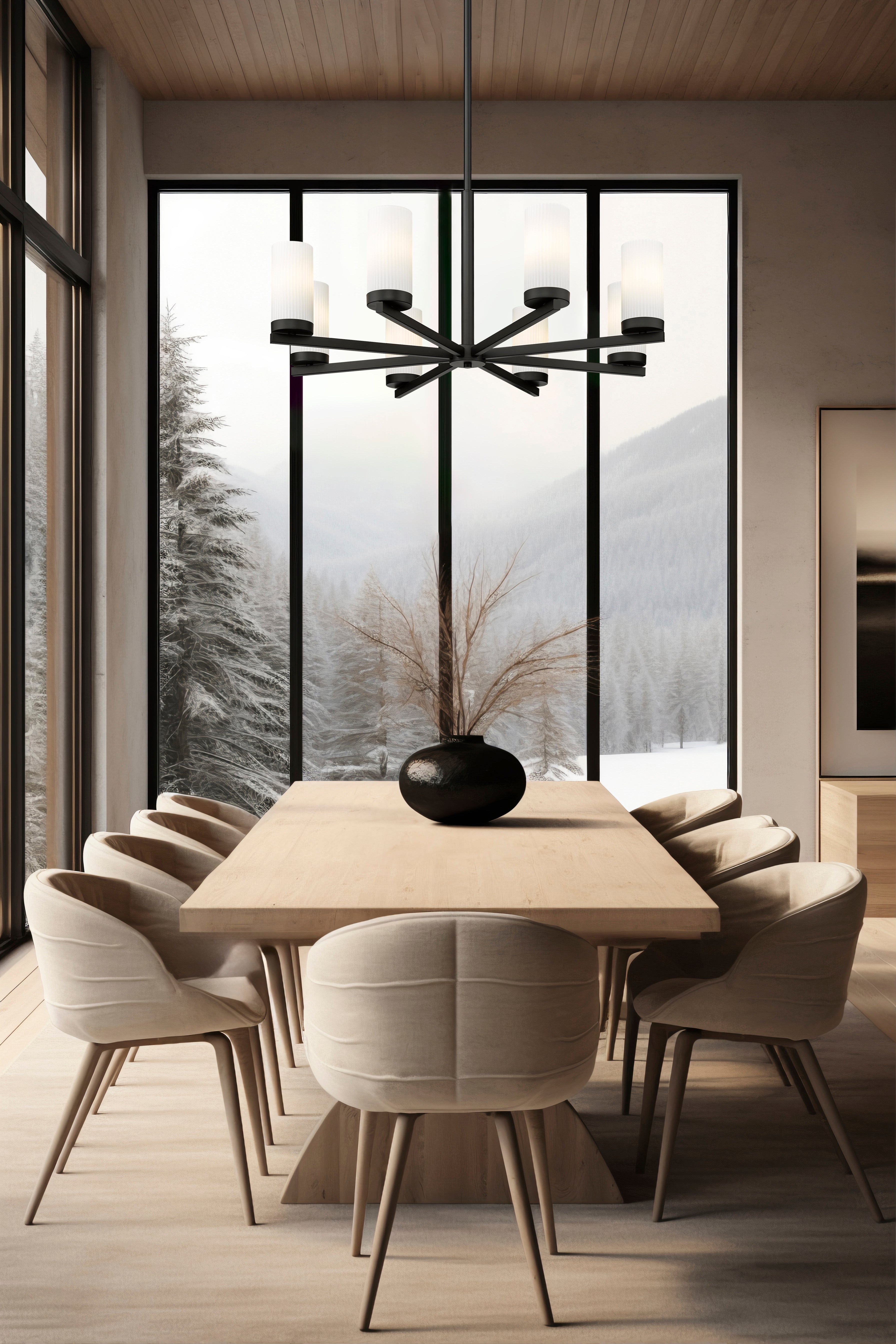 Danica 8 Light Chandelier Matte Black