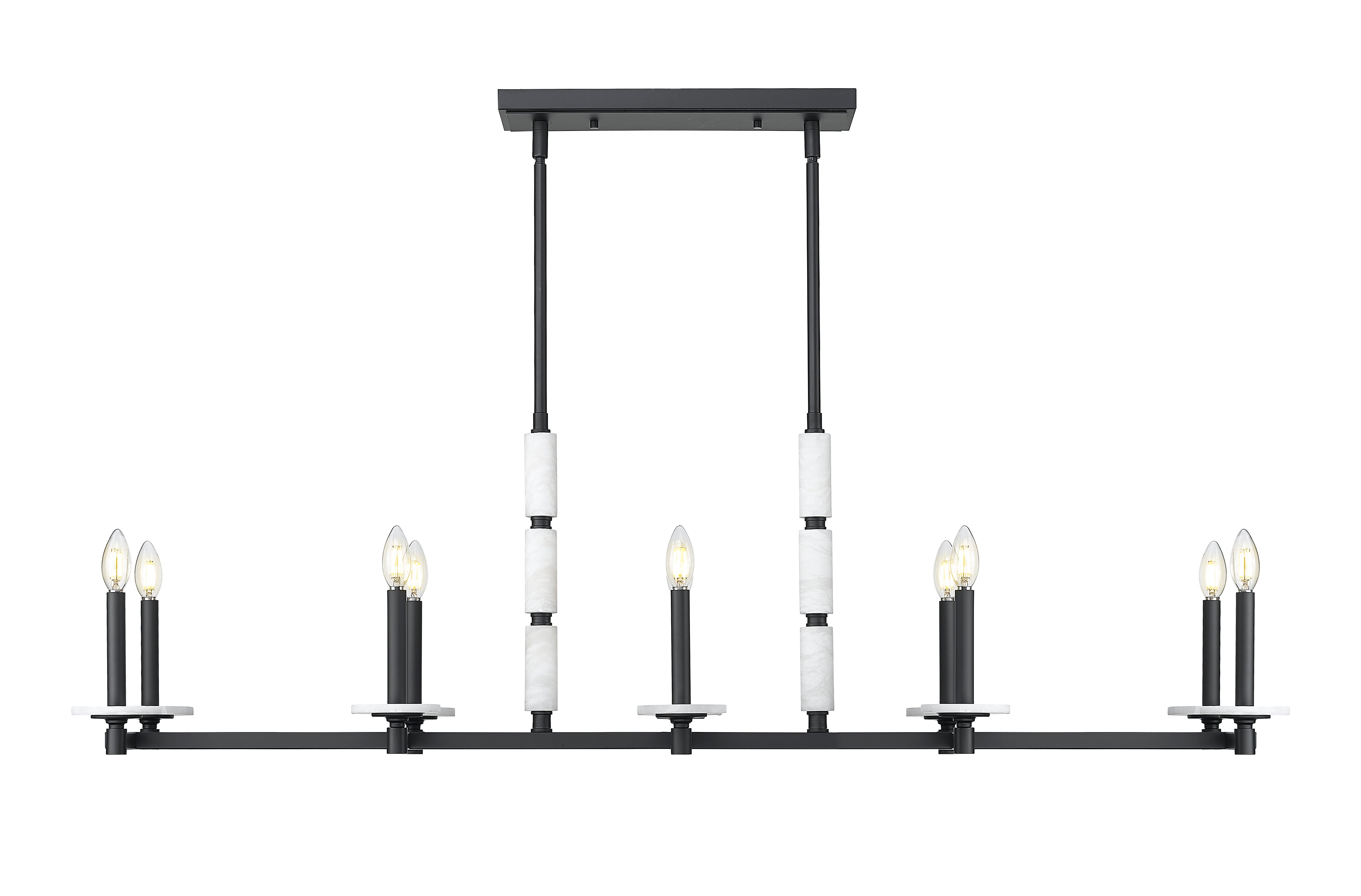 Kaden 10 Light Linear Chandelier Matte Black