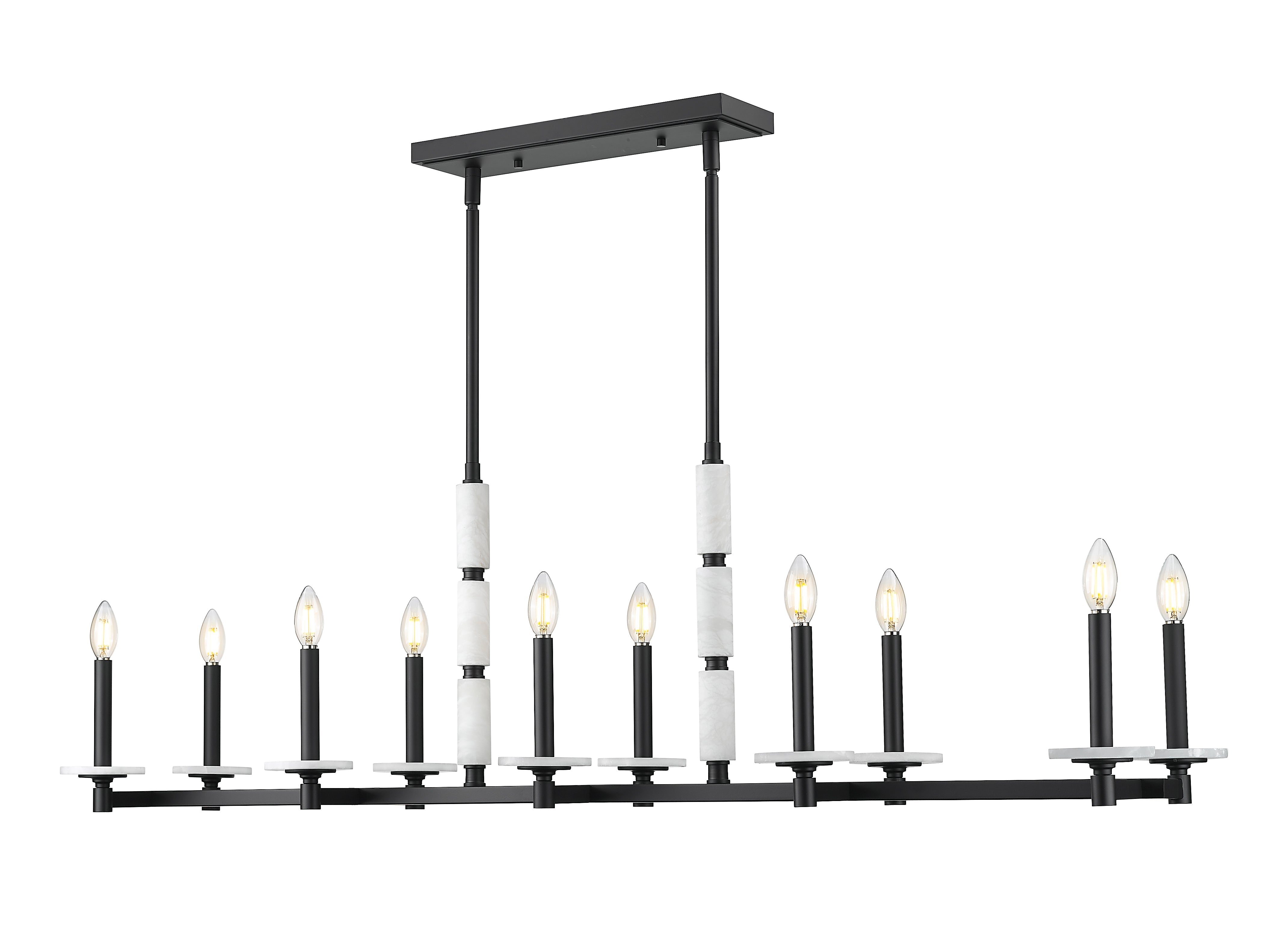 Kaden 10 Light Linear Chandelier Matte Black
