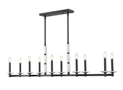 Kaden 10 Light Linear Chandelier Matte Black