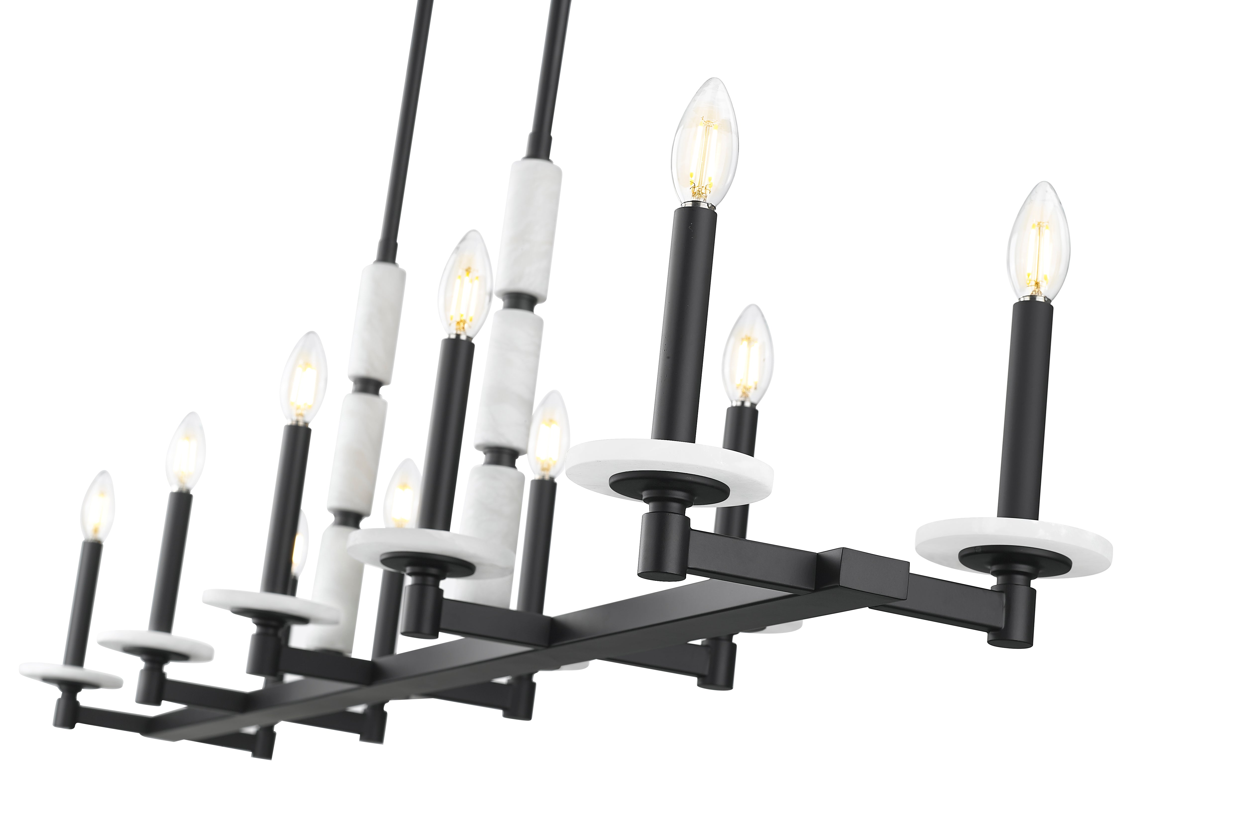 Kaden 10 Light Linear Chandelier Matte Black