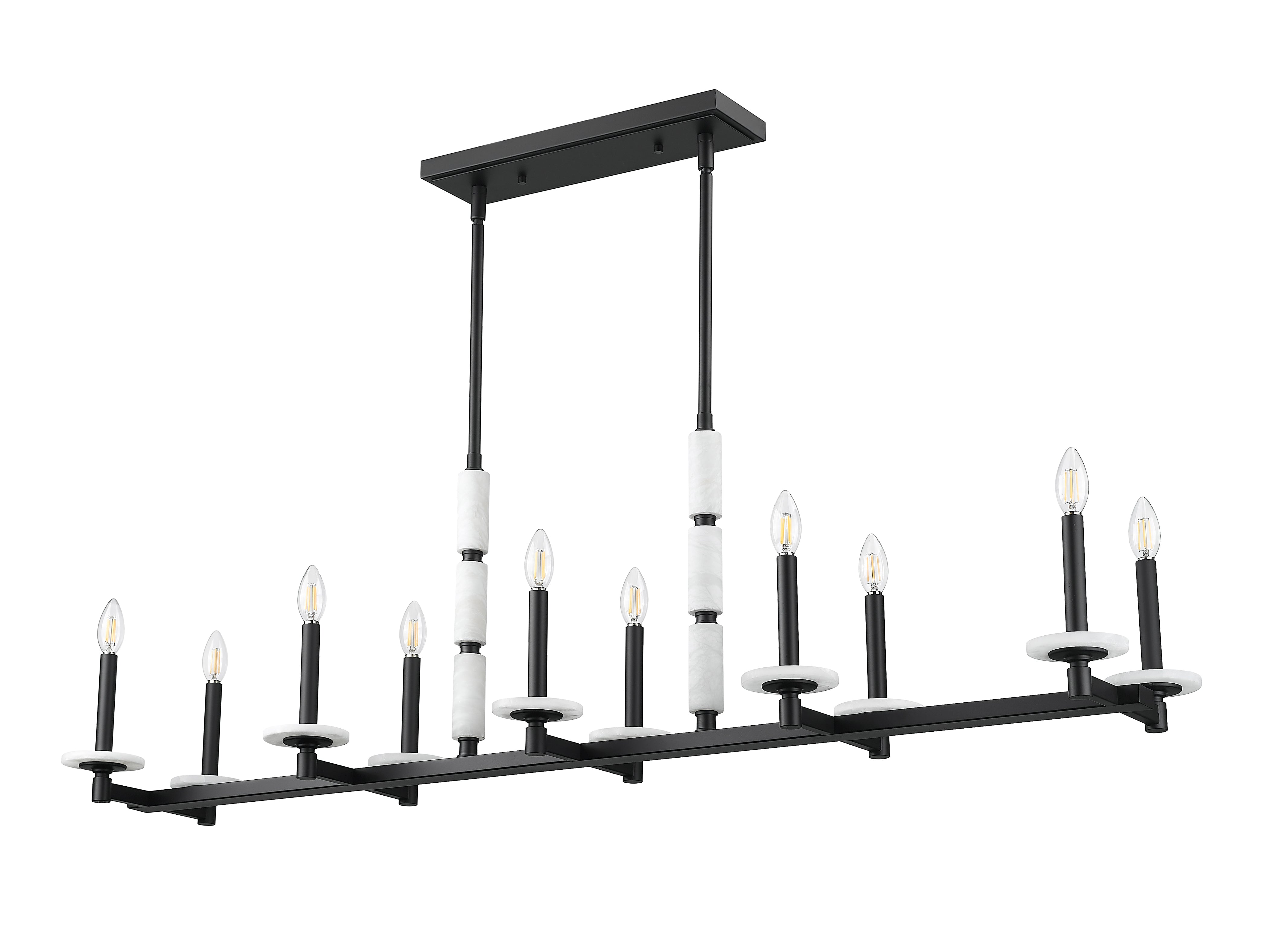 Kaden 10 Light Linear Chandelier Matte Black