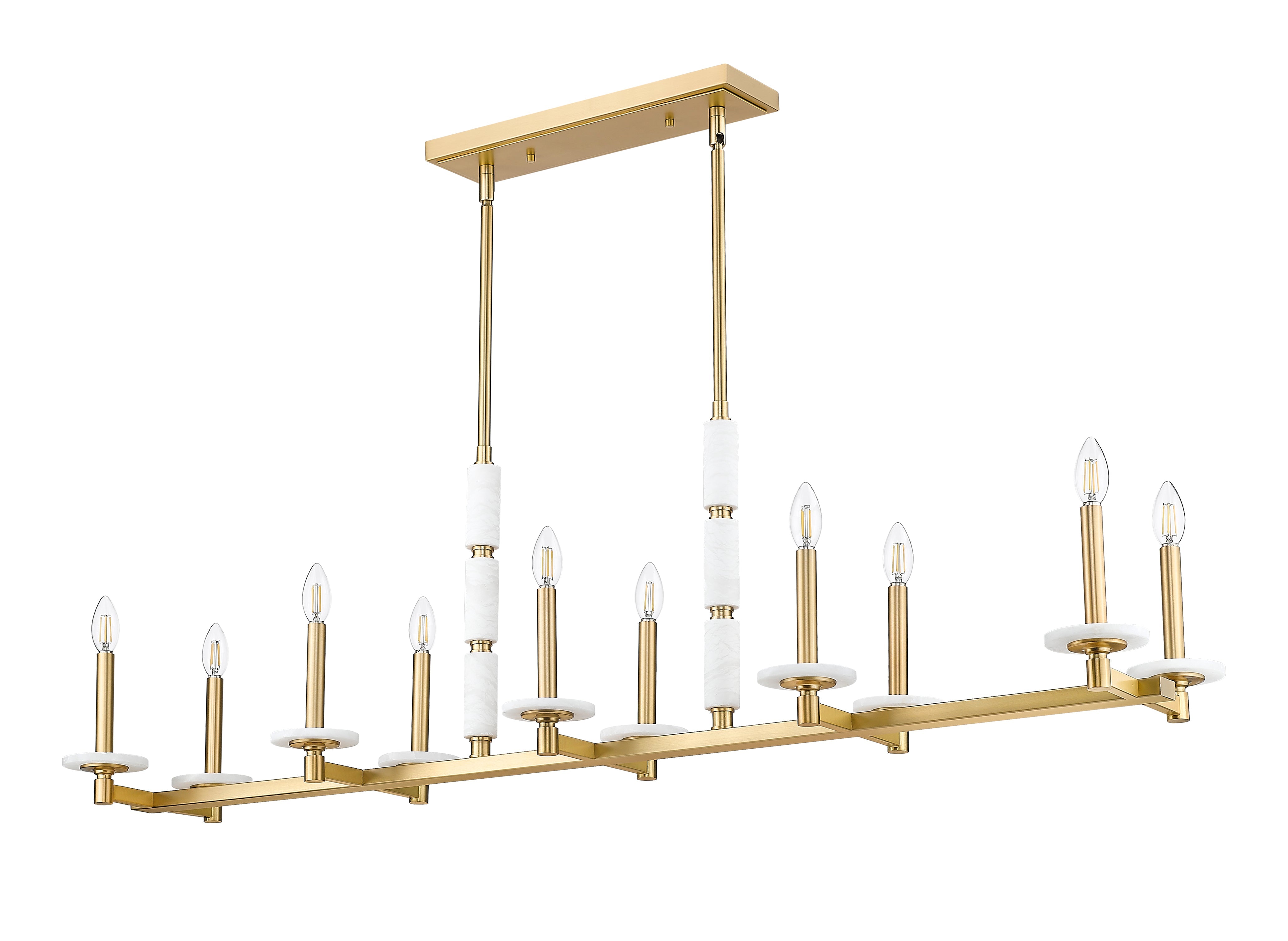 Kaden 10 Light Linear Chandelier Modern Gold