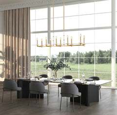 Kaden 10 Light Linear Chandelier Modern Gold